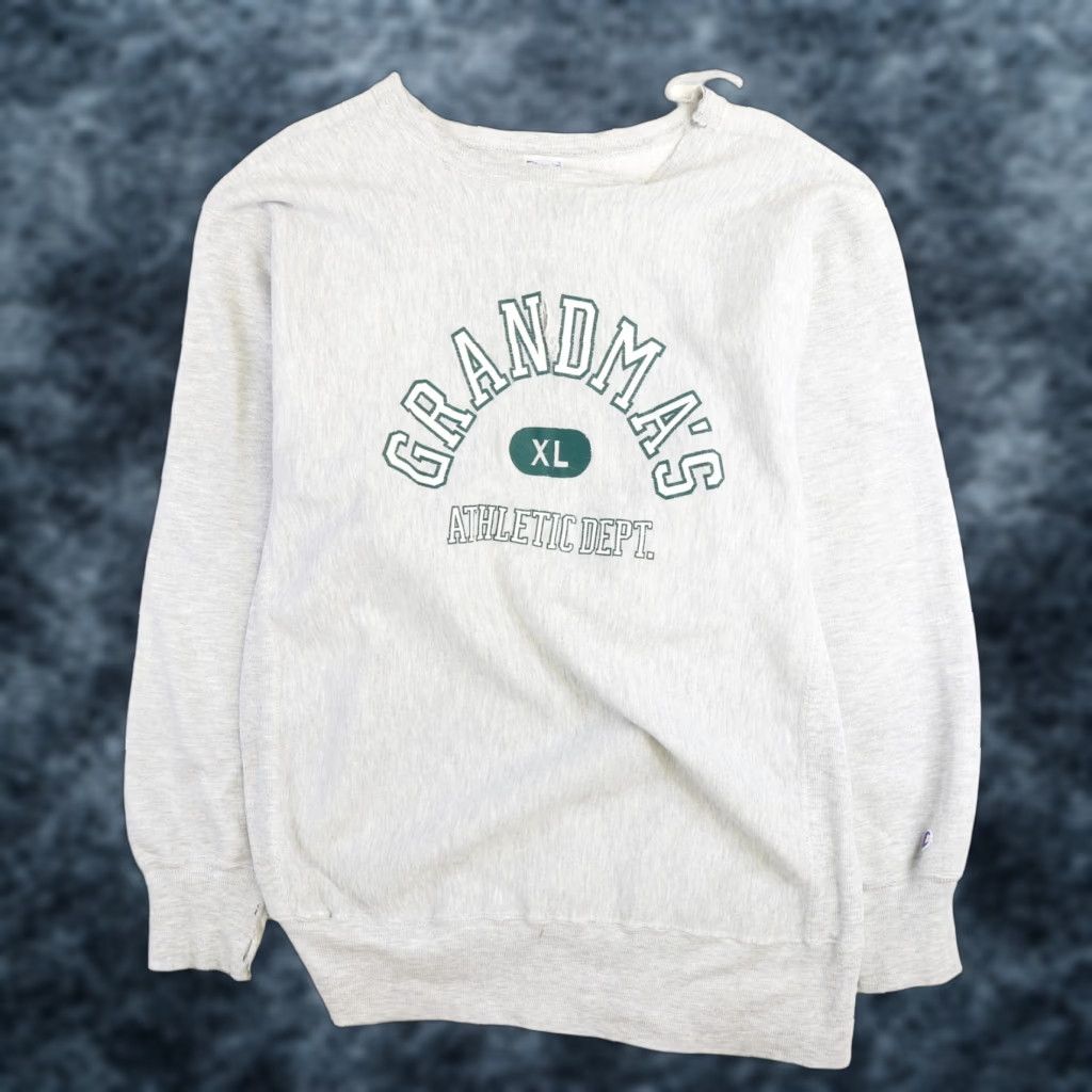 VINTAGE Champion Reverse Weave Sweatshirt Main Selling Point Gray XL Men Sweatshirt 90s