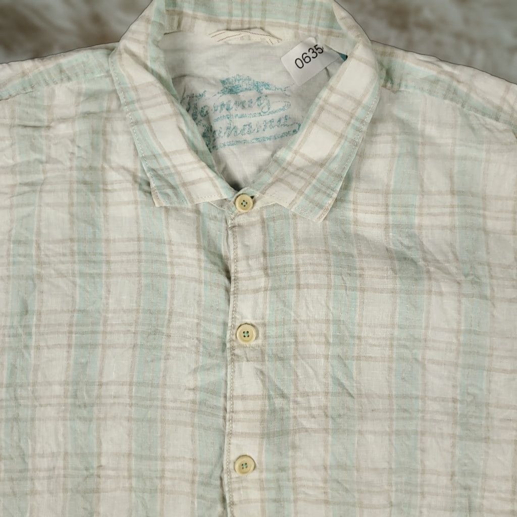 Tommy Bahama Tommy Bahama Button-Up Shirt Mens 2XL Blue Plaid Linen Short Sleeve Tropical Casual Size US XXL / EU 58 / 5 - 1 Thumbnail
