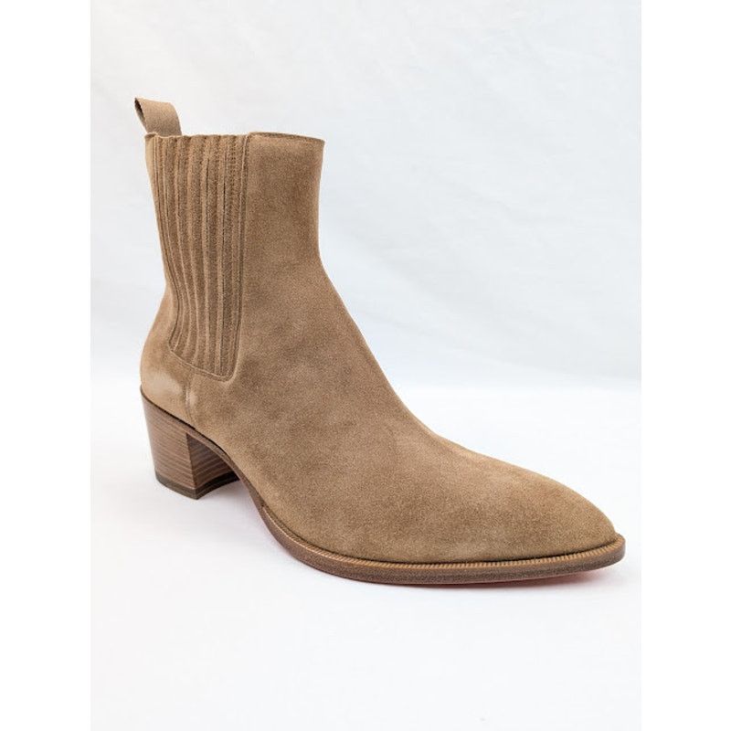 Christian Louboutin o1rshd1 Suede Heel Boots in Brown Size US 9 / EU 42 - 1 Thumbnail
