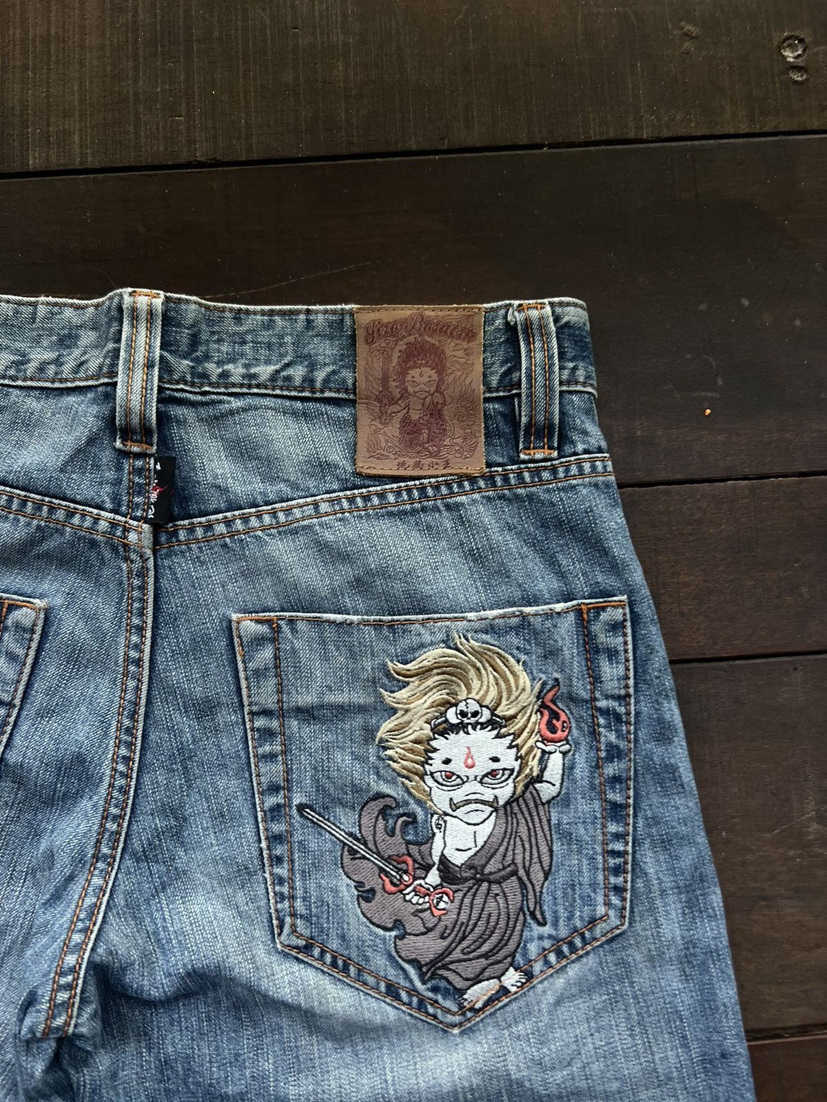 Japanese Brand NIPPON BLUE EMBROIDED EVISU STYLE JEANS Y2K Size US 30 / EU 46 - 3 Thumbnail