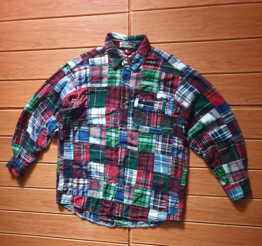 Japanese Brand 💥 Blue Cross Patchwork Japanese brand Shirt Size US L / EU 52-54 / 3 - 5 Thumbnail
