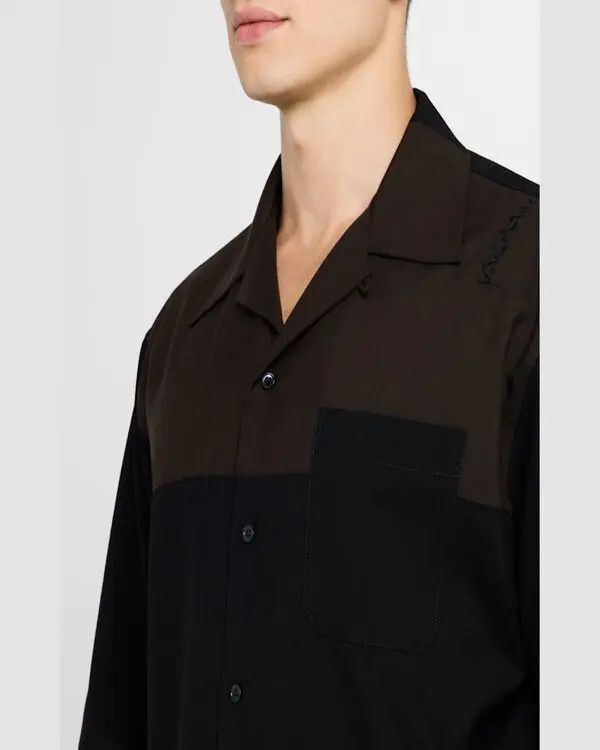 Marni o1w1db11125 Bicolor Camp Shirt in Black Size US M / EU 48-50 / 2 - 4 Thumbnail