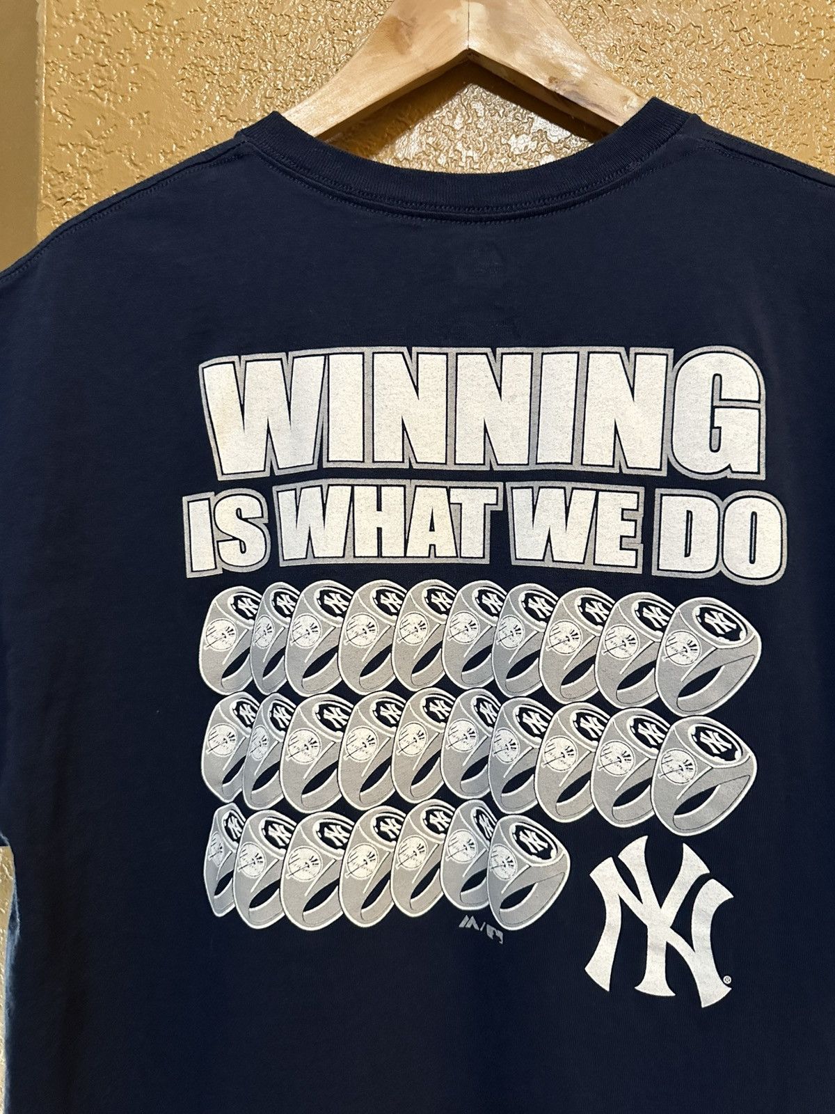 Vintage Vintage New York Yankees Rings T Shirt MLB Size US XL / EU 56 / 4 - 3 Thumbnail