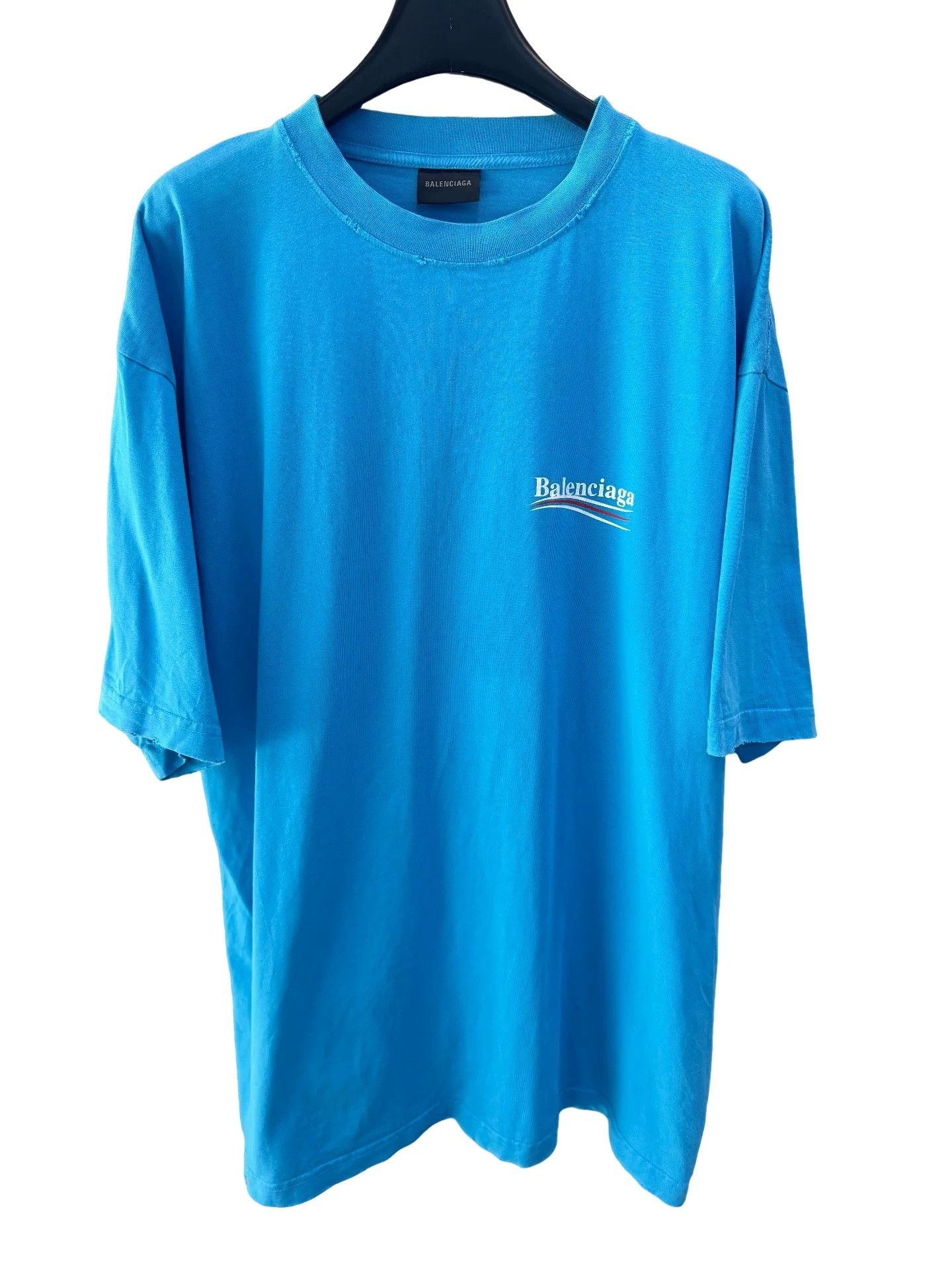 Balenciaga Balenciaga Wave Logo T-Shirt Blue Size S Size US S / EU 44-46 / 1 - 1 Thumbnail