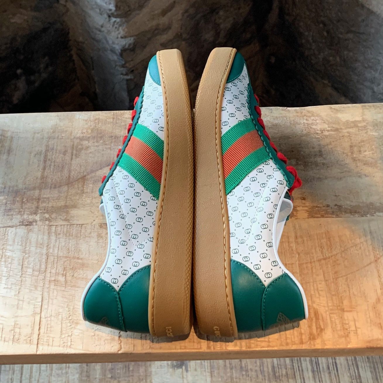 Gucci Gucci Dapper Dan GG Print White Green Web Sneakers Size US 7.5 / IT 37.5 - 8 Thumbnail