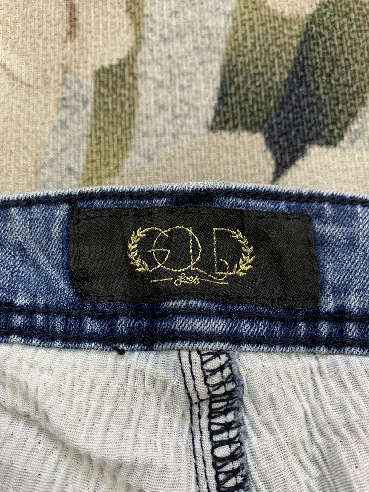Japanese Brand Distress GOLD Biker Like Denim Pant Size US 33 - 18 Thumbnail