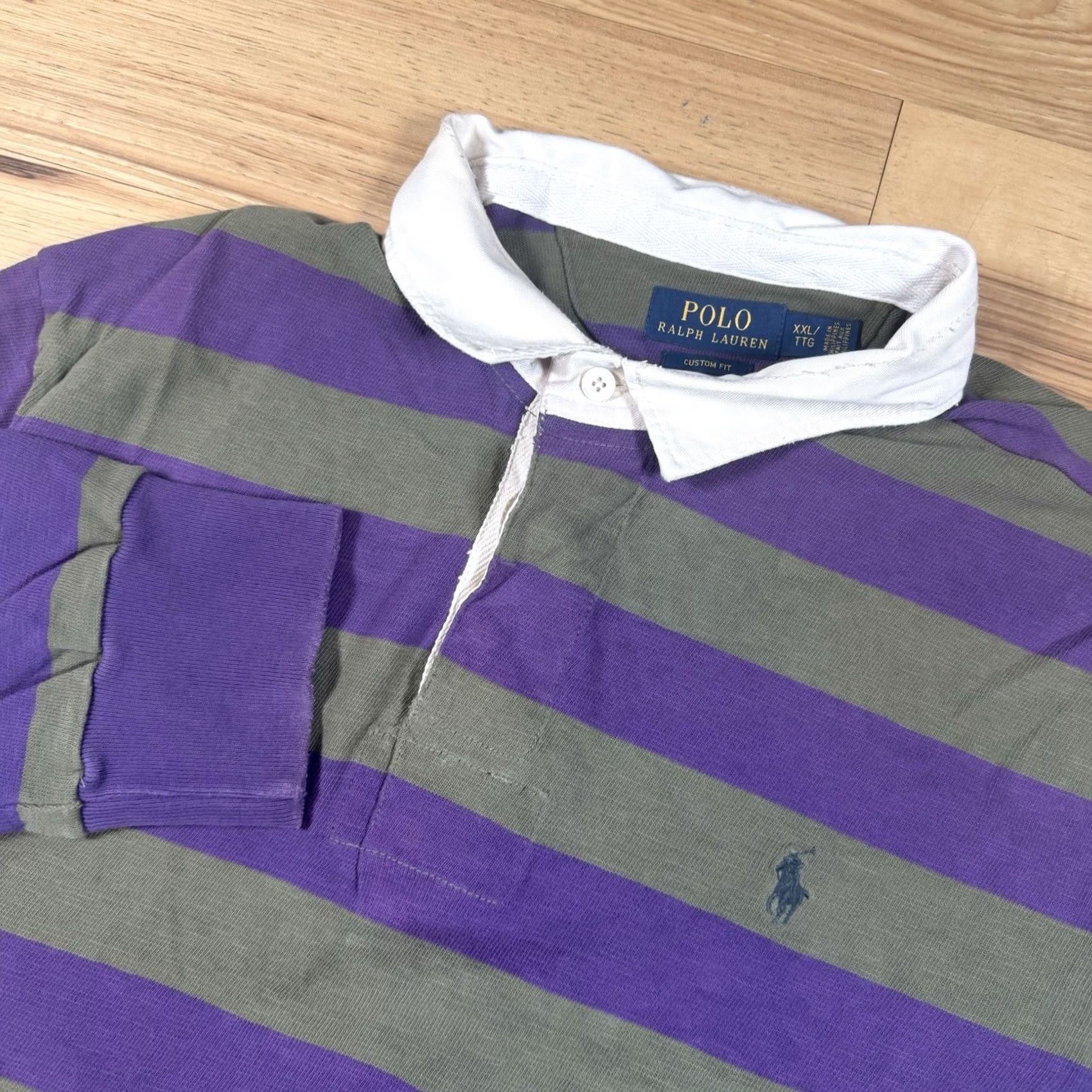 Polo Ralph Lauren Polo Ralph Lauren Rugby Shirt Mens 2XL Long Sleeve Blue Striped Polo USA Cotton Rugby Shirt Mens 2XL Size US XXL / EU 58 / 5 - 2 Thumbnail