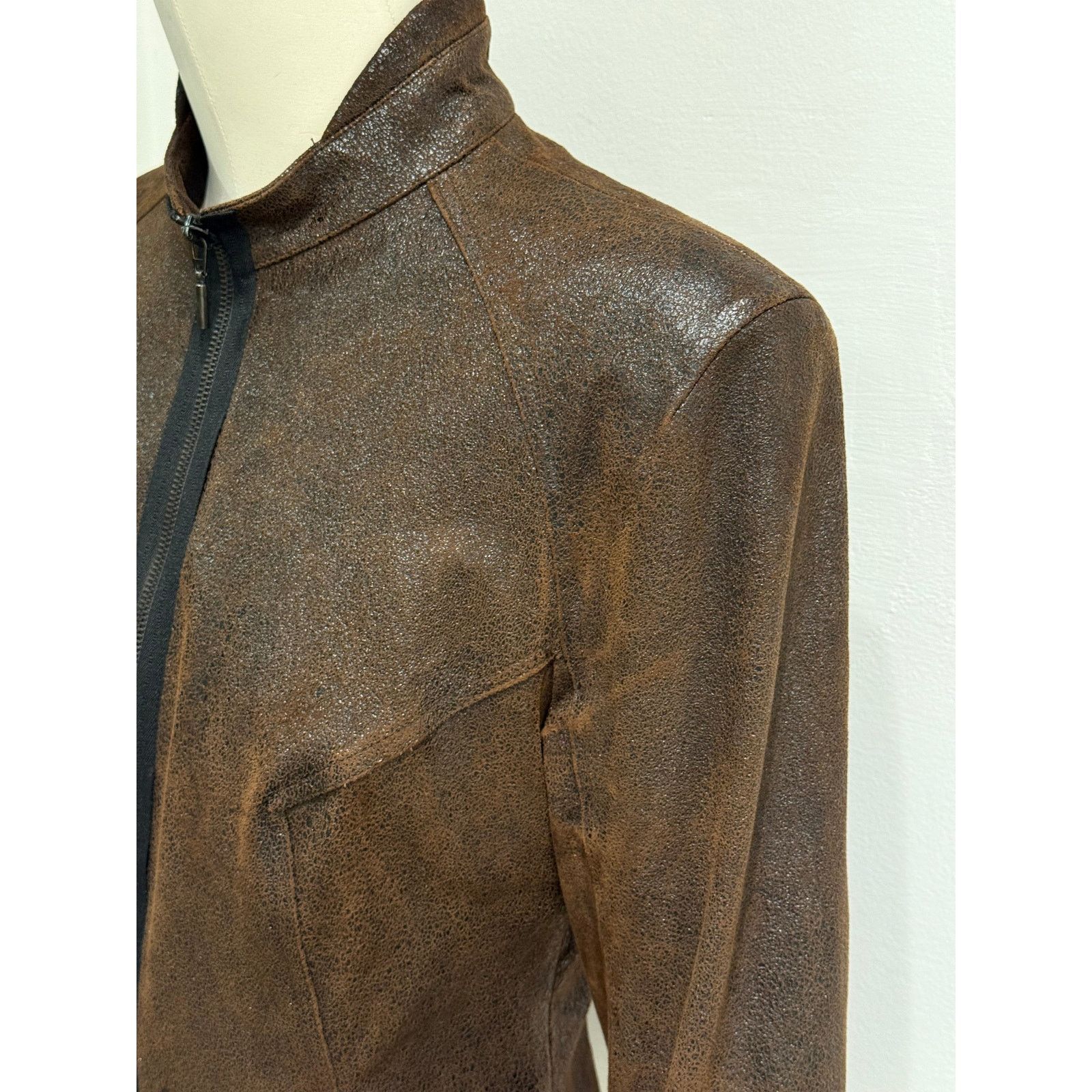 plein sud 2000s Plein Sud distressed leather jacket Size US XS / EU 42 / 0 - 8 Thumbnail
