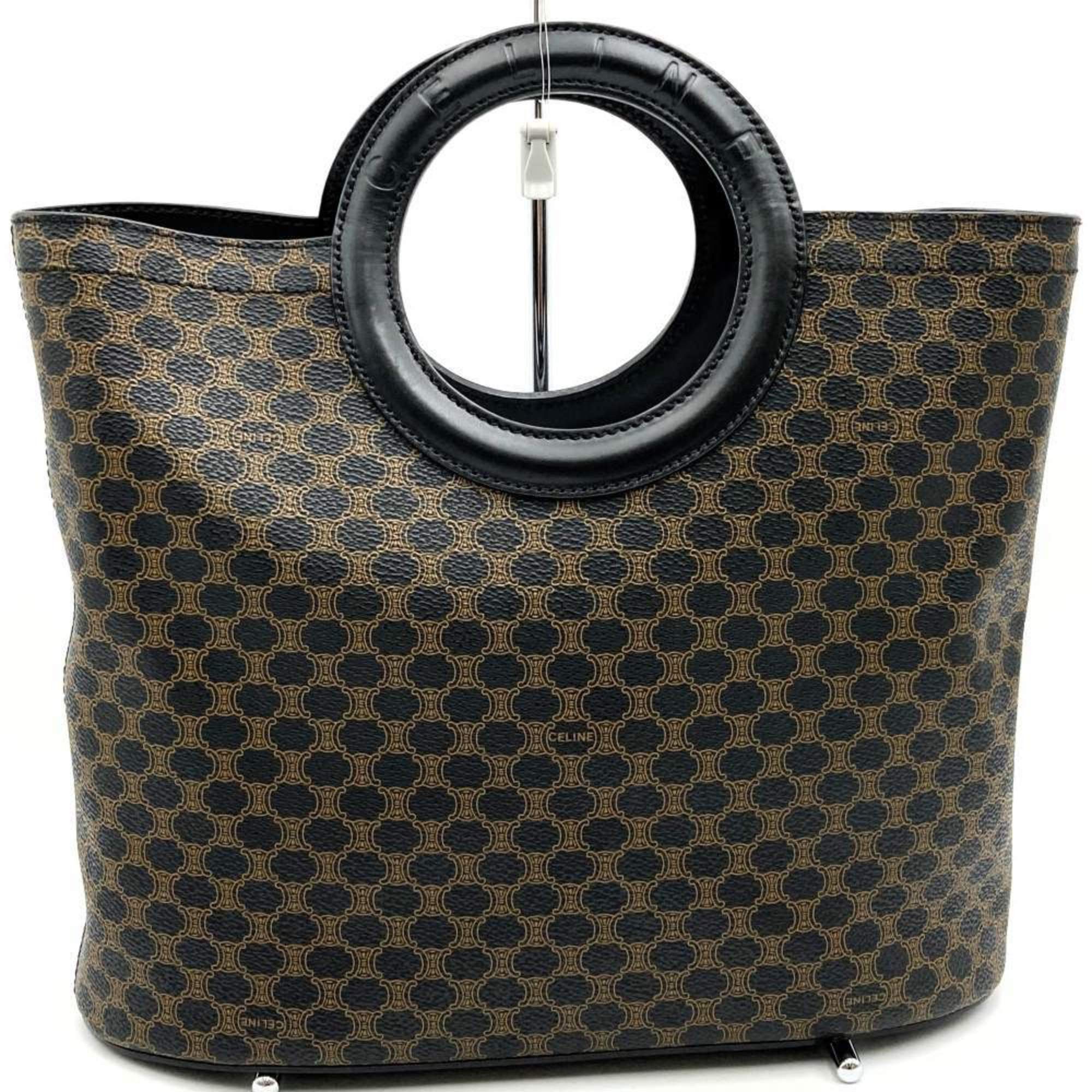 Celine CELINE Macadam Circle Handle MC97/2 Handbag / Black Leather Women's Size ONE SIZE - 1 Thumbnail