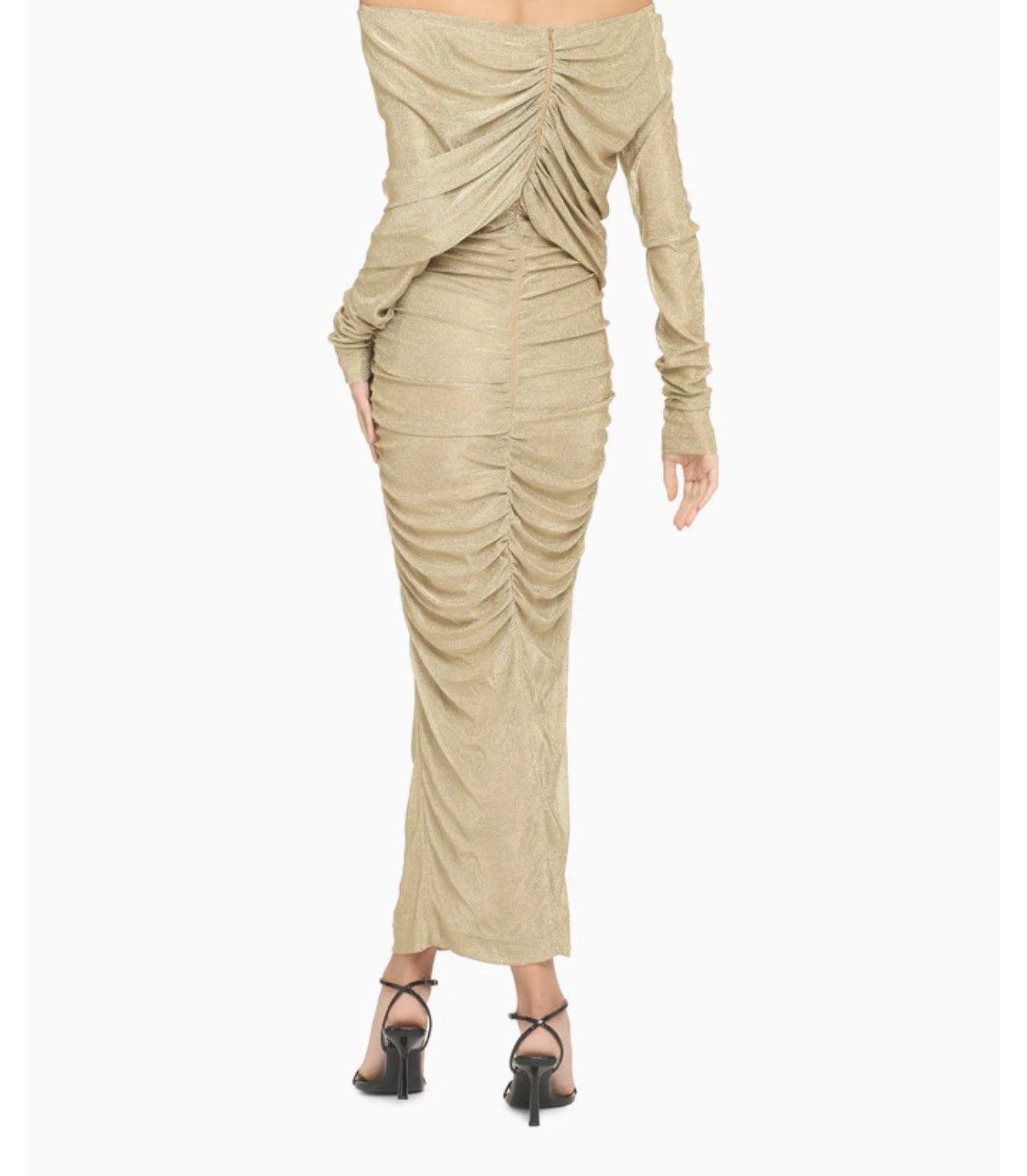Dolce & Gabbana New Dolce Gabbana Lurex Mesh Gold Calf-Length Dress US 8 Size M / US 6-8 / IT 42-44 - 2 Thumbnail