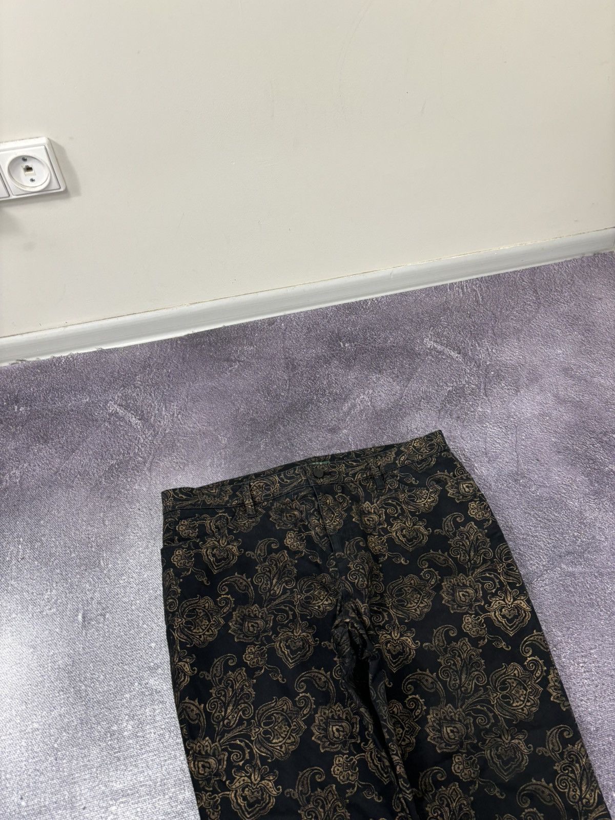 Lauren Ralph Lauren Lauren Ralph Lauren Women’s Gold Floral Black Pants Jeans Size 36" / US 14 / IT 50 - 6 Thumbnail