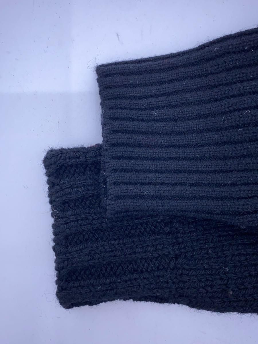 Sweater Cardigan thick Wool Button Up Patch Pocket Black