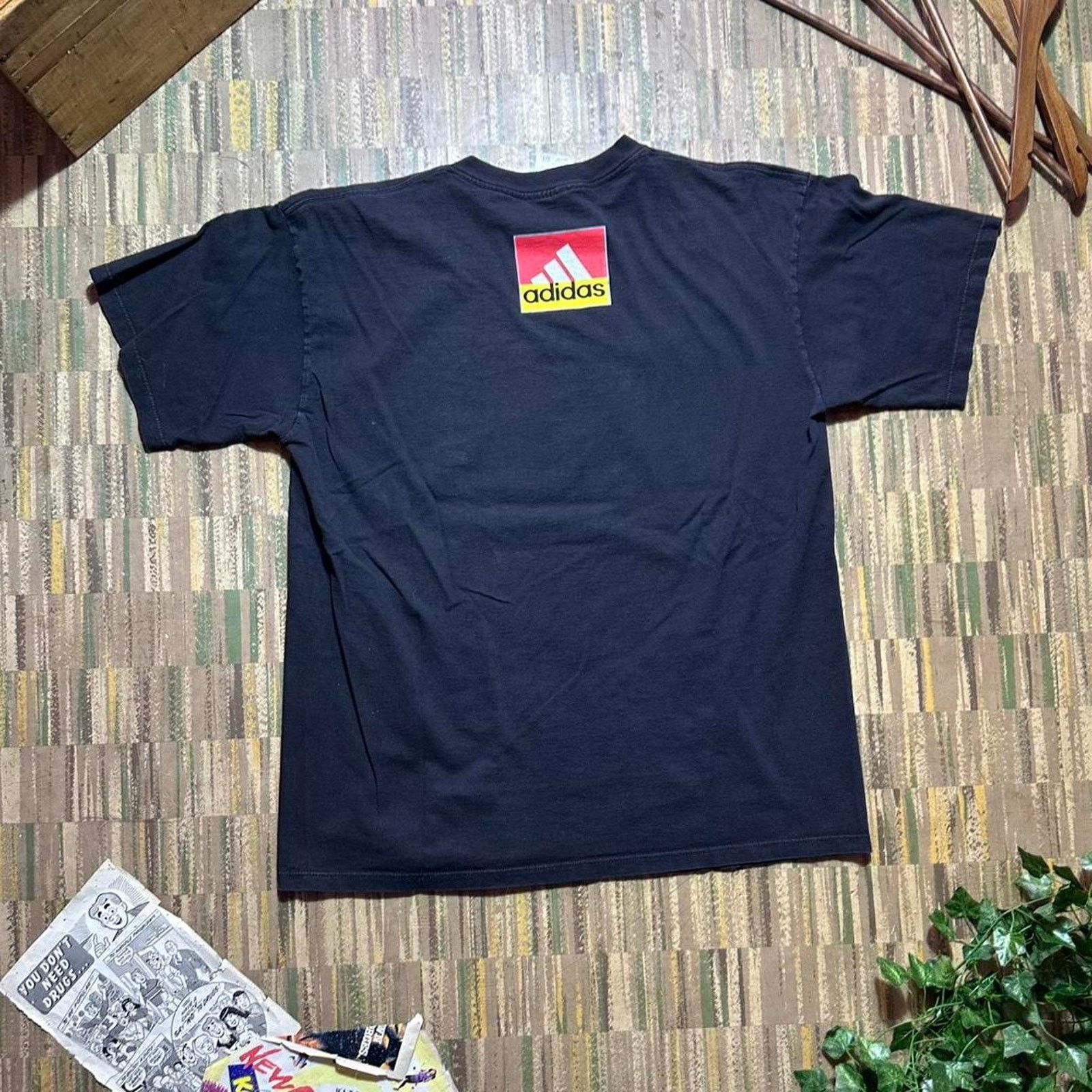 Adidas Vintage 90s Adidas Striped Tee Men Large Red and Black Shirt Size US L / EU 52-54 / 3 - 2 Thumbnail