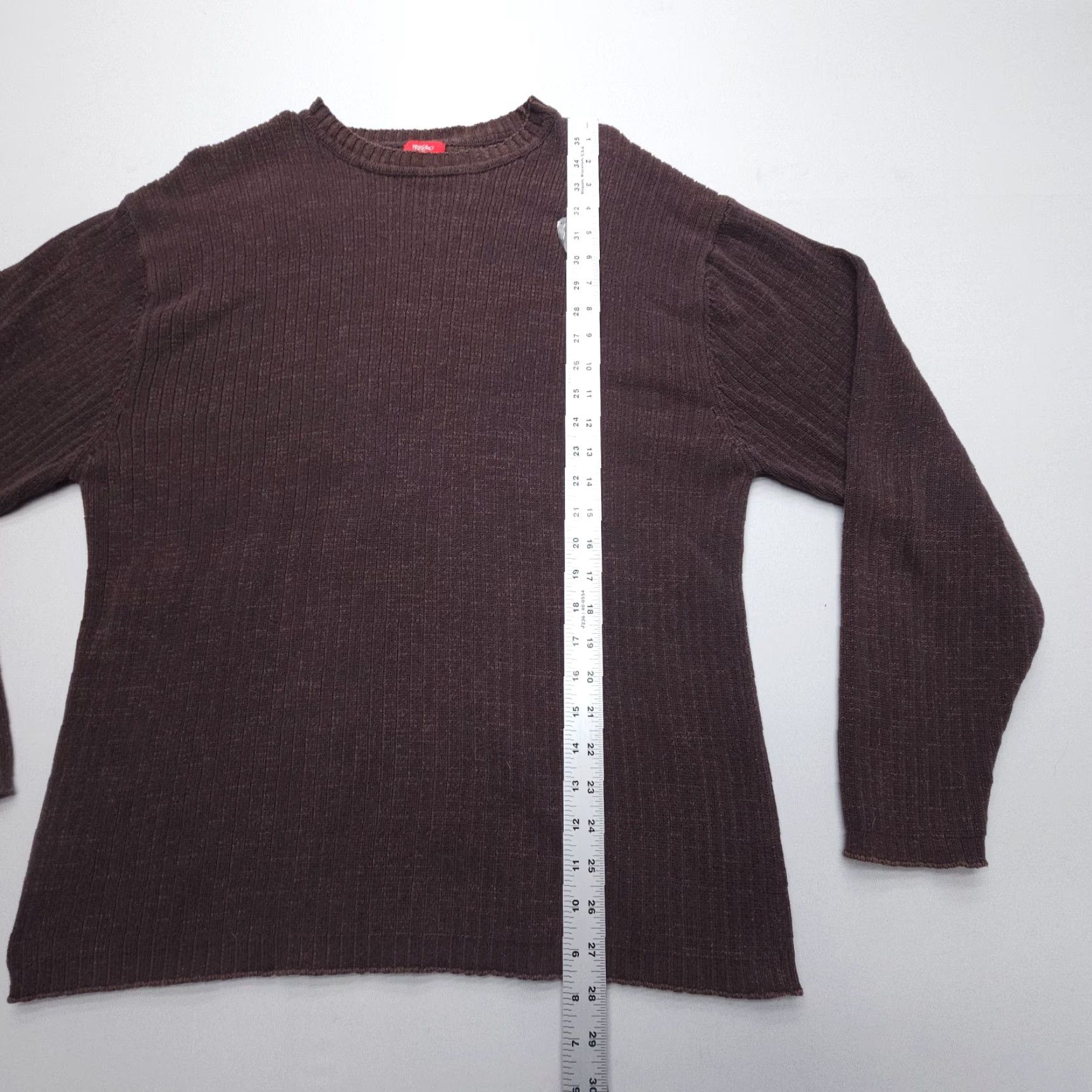 Mossimo VINTAGE Mossimo Pullover Sweatshirt Mens Large Brown 100% Cotton 90s Style Knit Crew Neck Slim Fit Hoodie? Size US L / EU 52-54 / 3 - 4 Thumbnail
