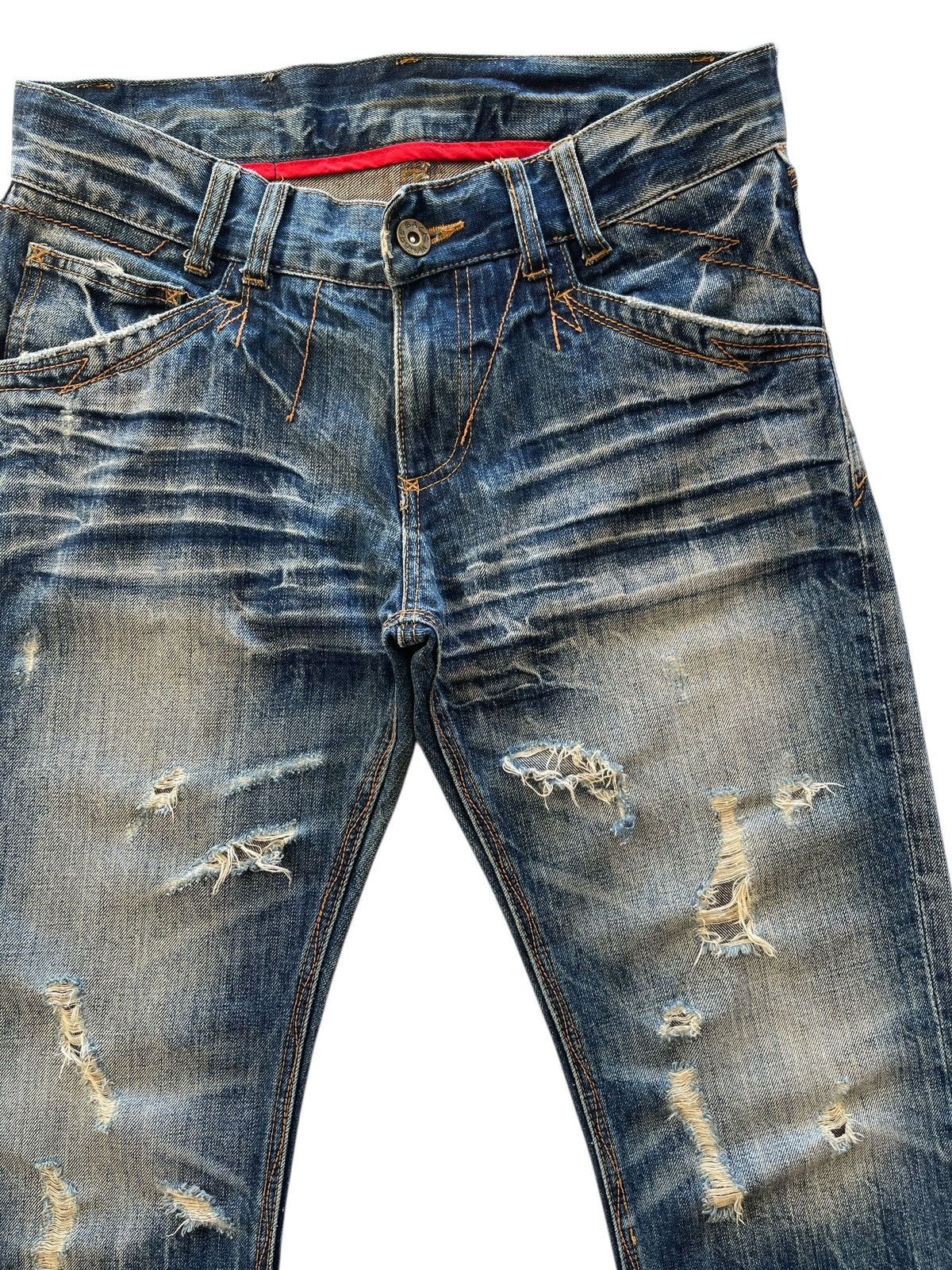 Vintage Japanese Back Vintage Clawmark Distressed Denim Size US 31 - 4 Thumbnail
