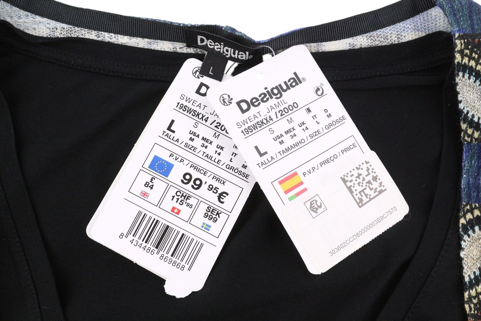 Desigual JAMIL L Asymmetric Drape 2in1 Jumper 88463 Size L / US 10 / IT 46 - 9 Thumbnail