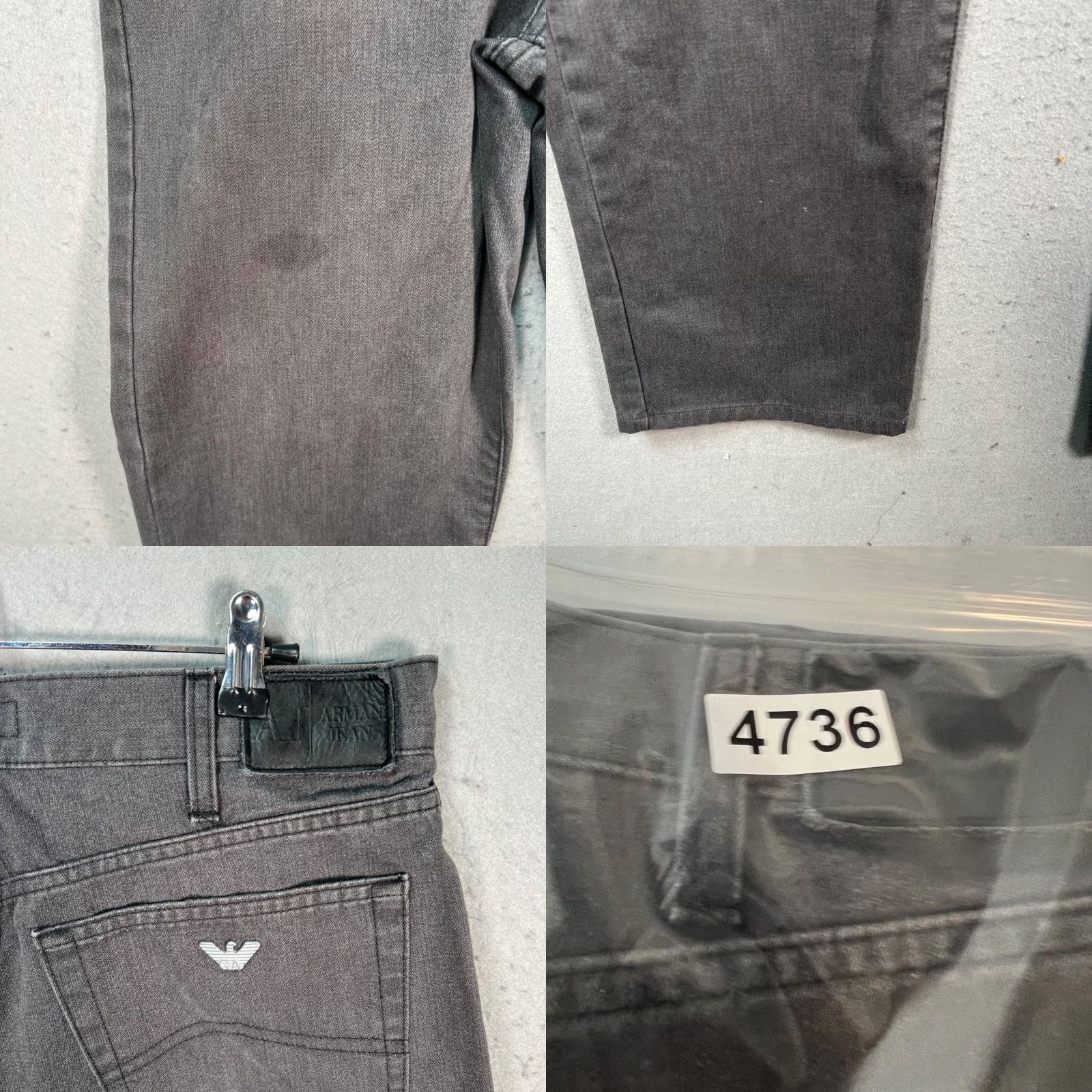 Vintage AJ Armani Jeans Mens 33 Slim Fit Gray Denim Jeans Made In Italy 5-Pocket Design Size US 33 - 9 Thumbnail