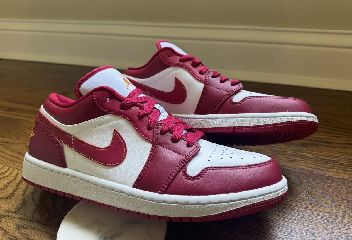 Jordan Brand 9 Jordan 1 Low Cardinal Red White Nike Air Retro Size US 9 / EU 42 - 3 Thumbnail