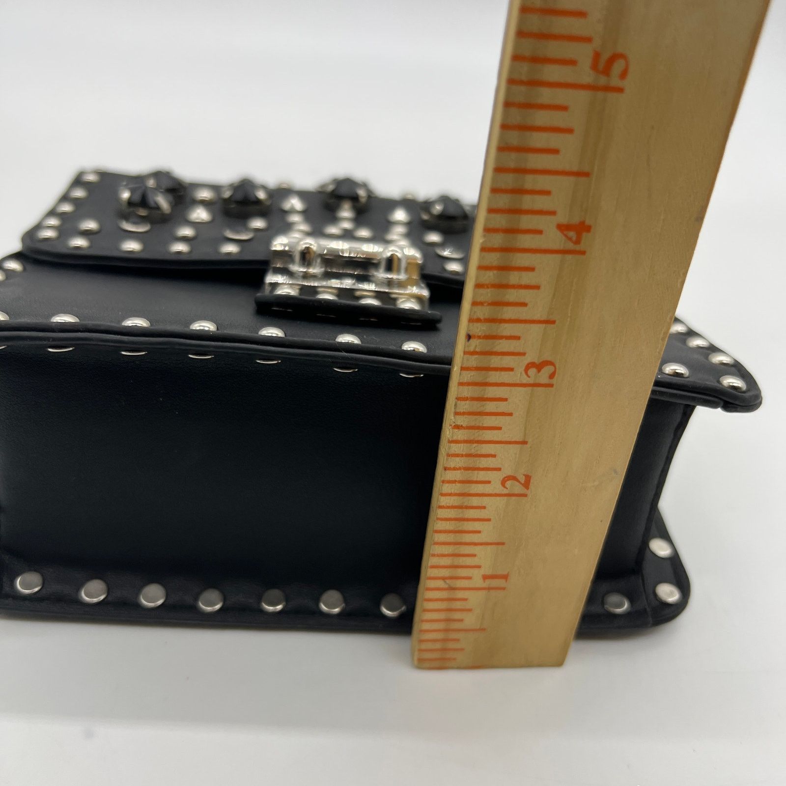 Other Womens Black Crossbody Bag Faux Leather with Chain Strap Size ONE SIZE - 9 Thumbnail