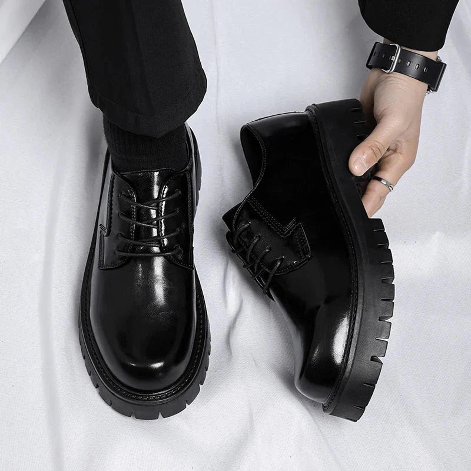 Leather Faux Leather Mapo Lace Up Chunky Shoes Size US 7 / EU 40 - 9 Thumbnail