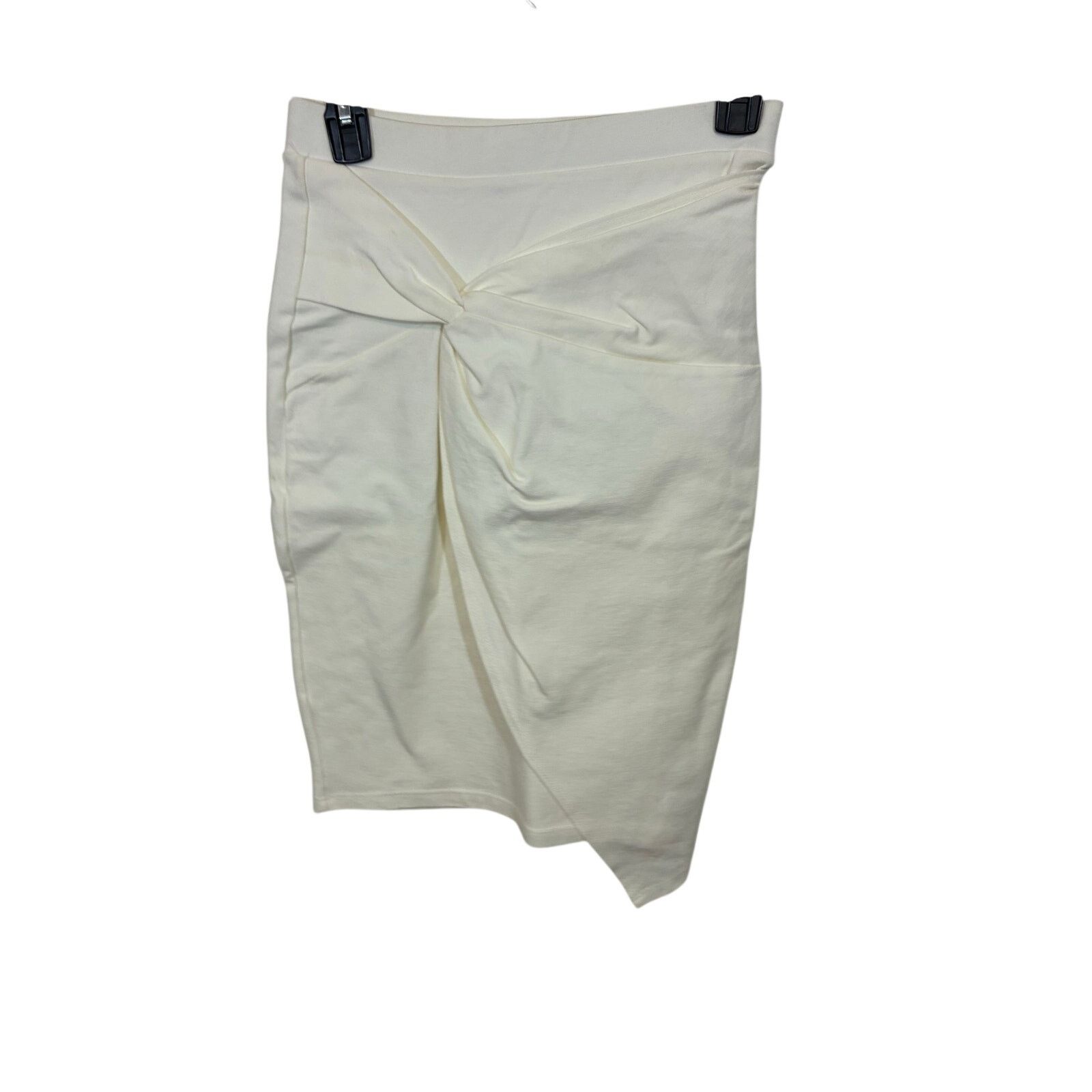 Other Iris White Ruched Bodycon Skirt Minimalist Chic Medium Prep Size 30" / US 8 / IT 44 - 1 Thumbnail