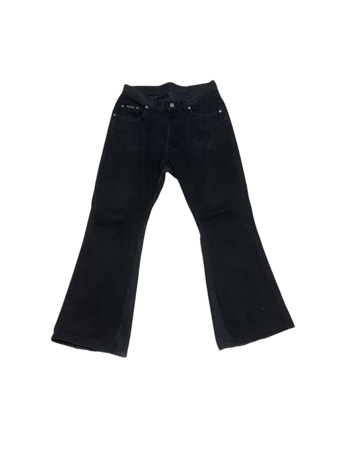 Other × Vintage Wide Leg Flared Black Denim Size US 32 / EU 48 - 3 Thumbnail