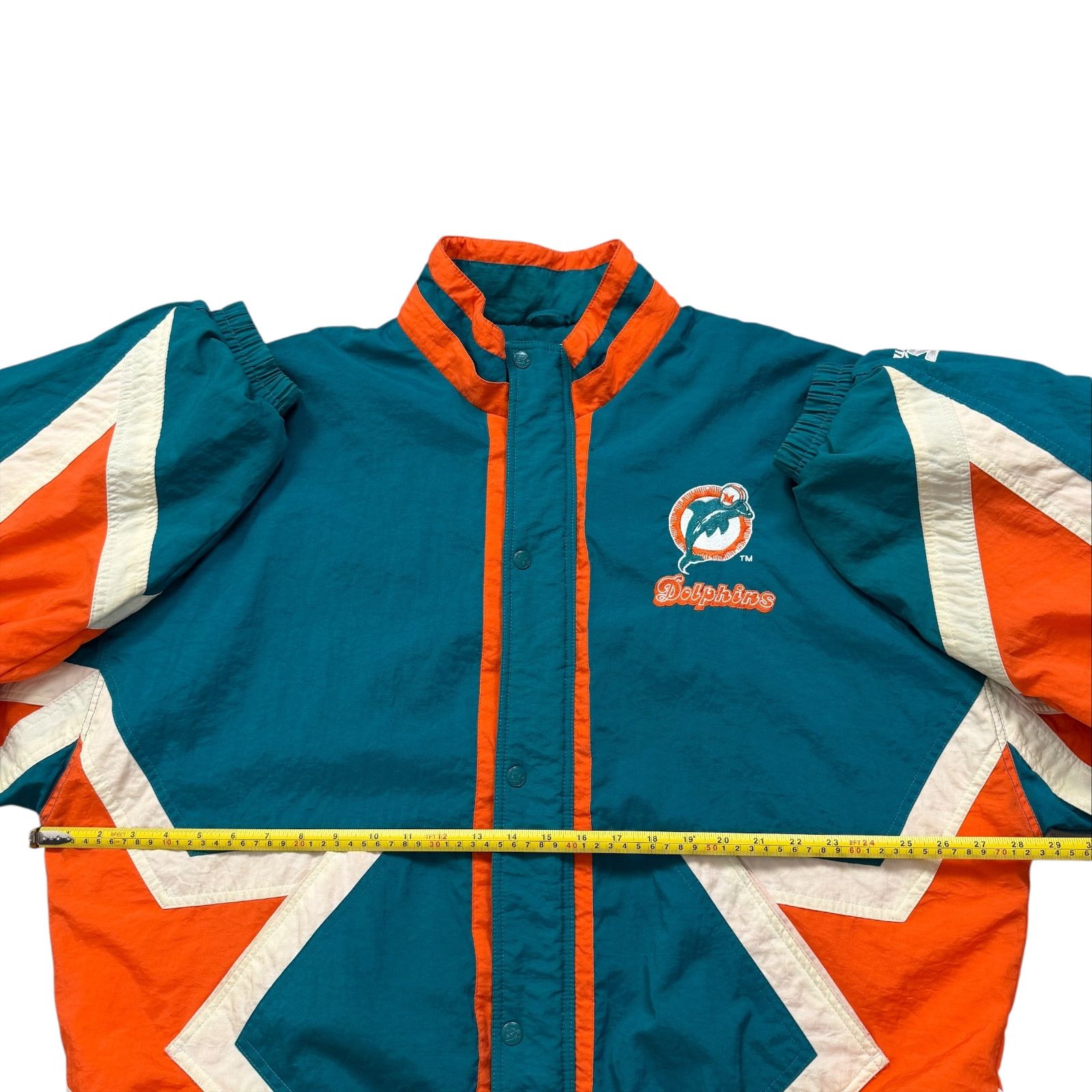 NFL VTG 90s MIAMI DOLPHINS STARTER PUFFER JACKET STAR SLEEVES Size US XL / EU 56 / 4 - 10 Thumbnail