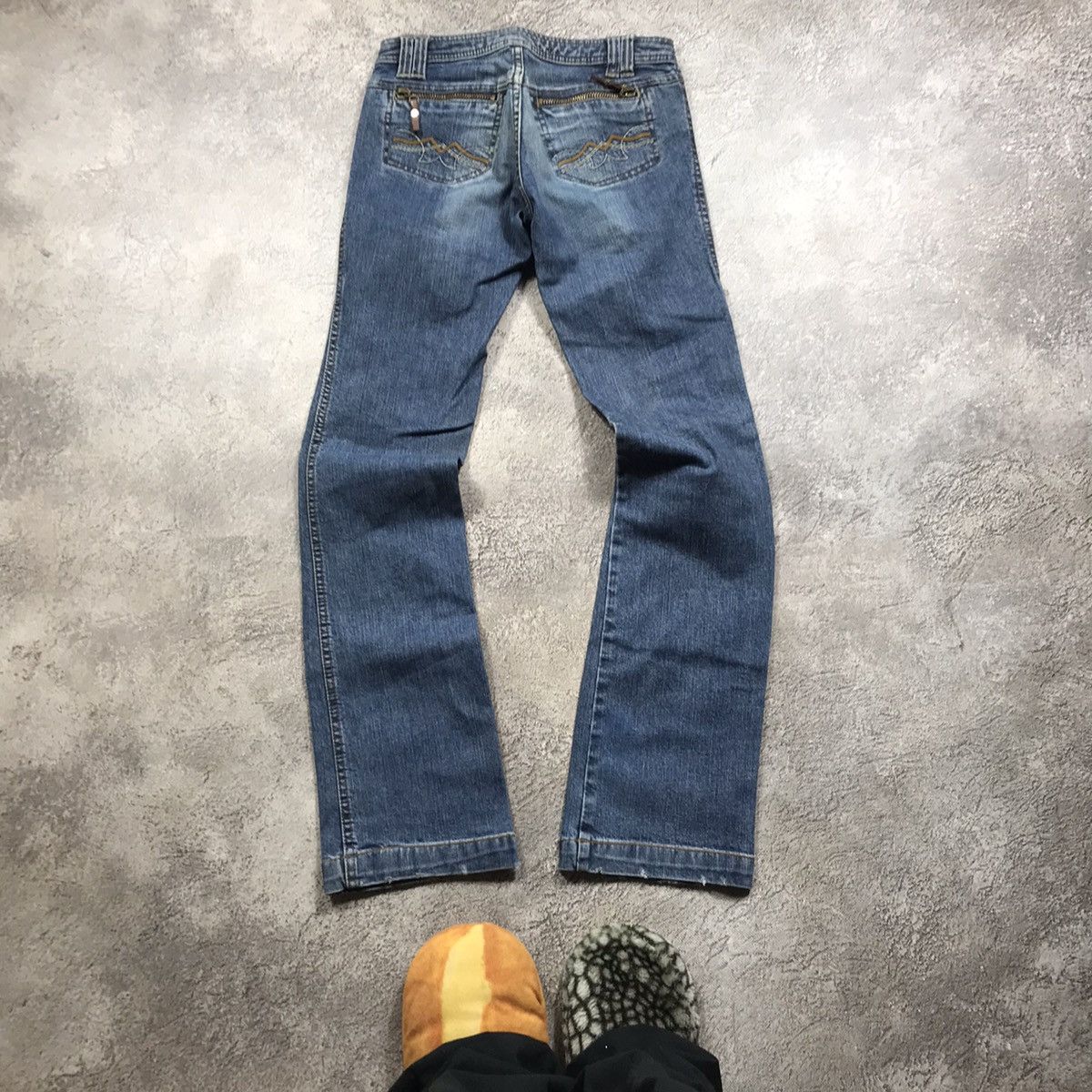 Vintage Vintage 90s Baggy Distressed Wide Leg Jeans Grunge Y2K 26 Size 26" / US 2 / IT 38 - 4 Thumbnail