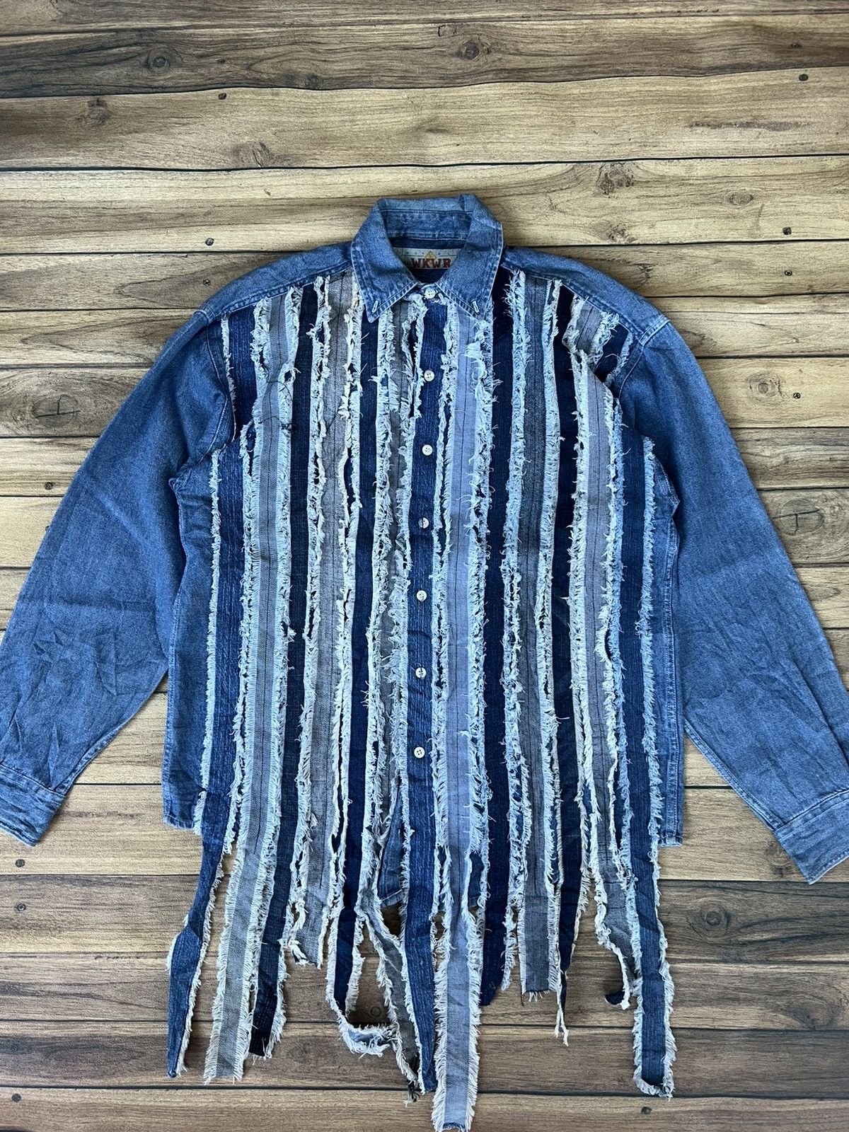 Anchor Blue Rare !!! Anchor blue patchwork denim buttons Size US S / EU 44-46 / 1 - 1 Thumbnail