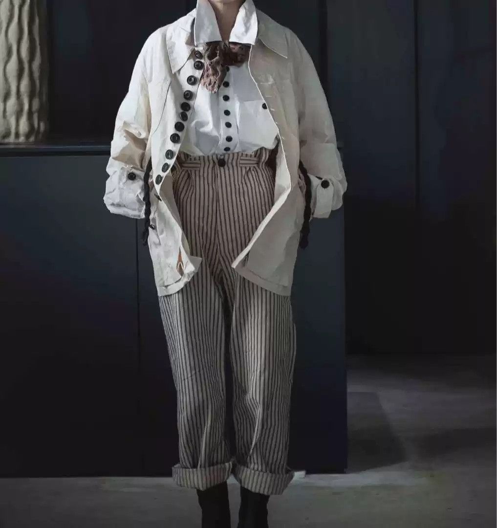 image of John Alexander Skelton Striped Pants in White, Men's (Size 32)