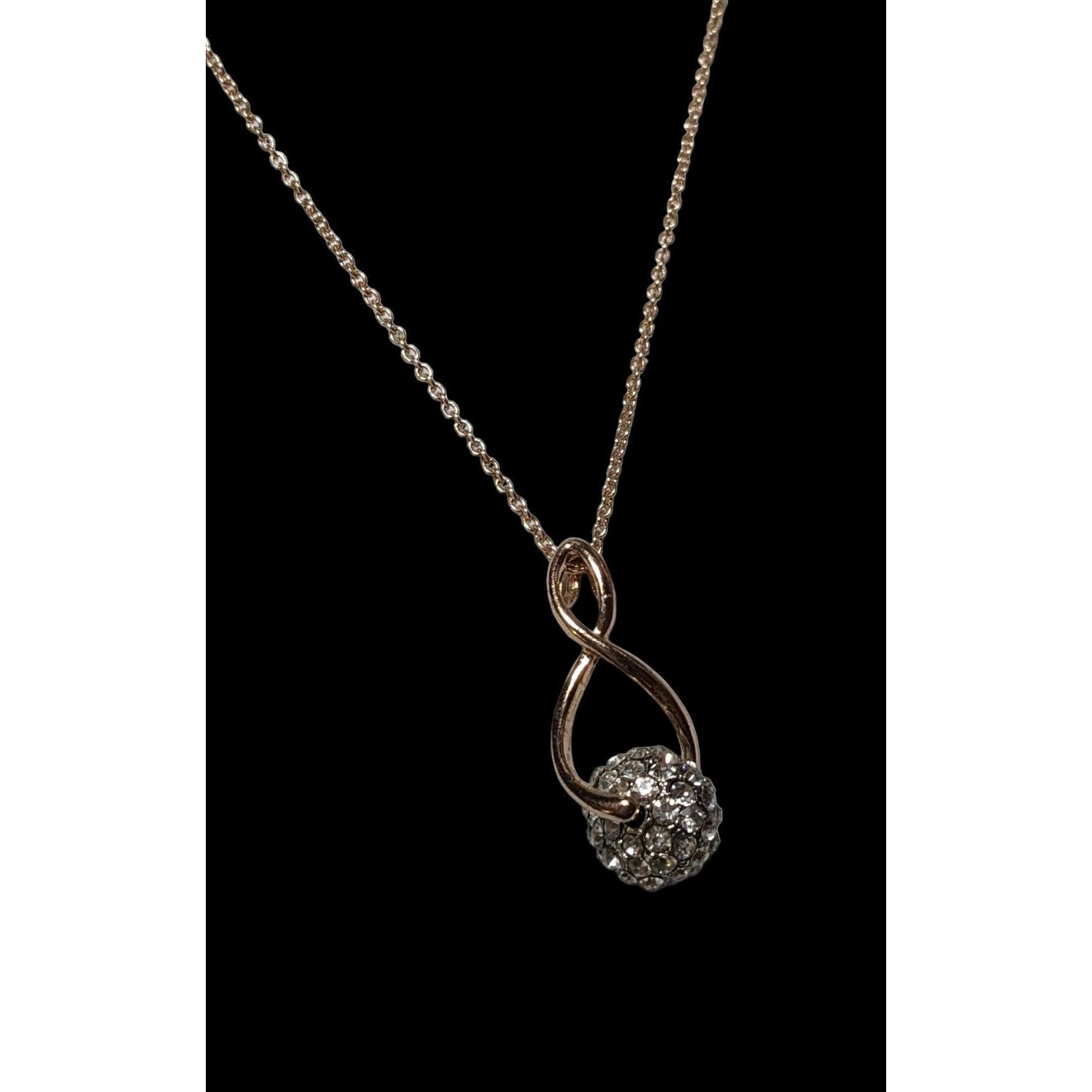 Other Gold Suspended Rhinestone Bead Pendant Necklace Size ONE SIZE - 3 Thumbnail