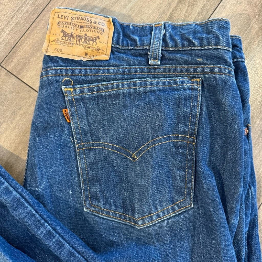 Levi's Vintage 90s Levi’s 506 Washed Blue Jeans Denim Mens size 40x Size US 40 / EU 56 - 2 Thumbnail
