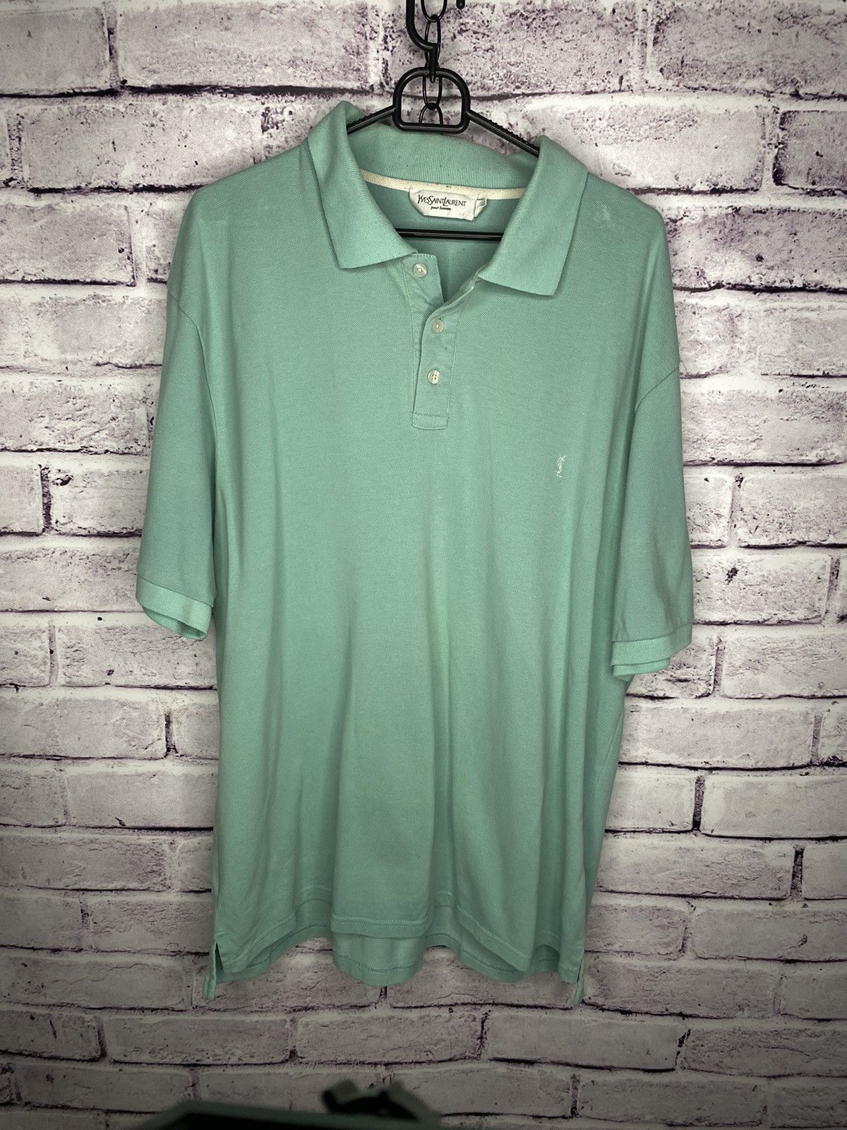 MENS Polos Vintage YvesSaintLauren Luxury Small Logo Polo