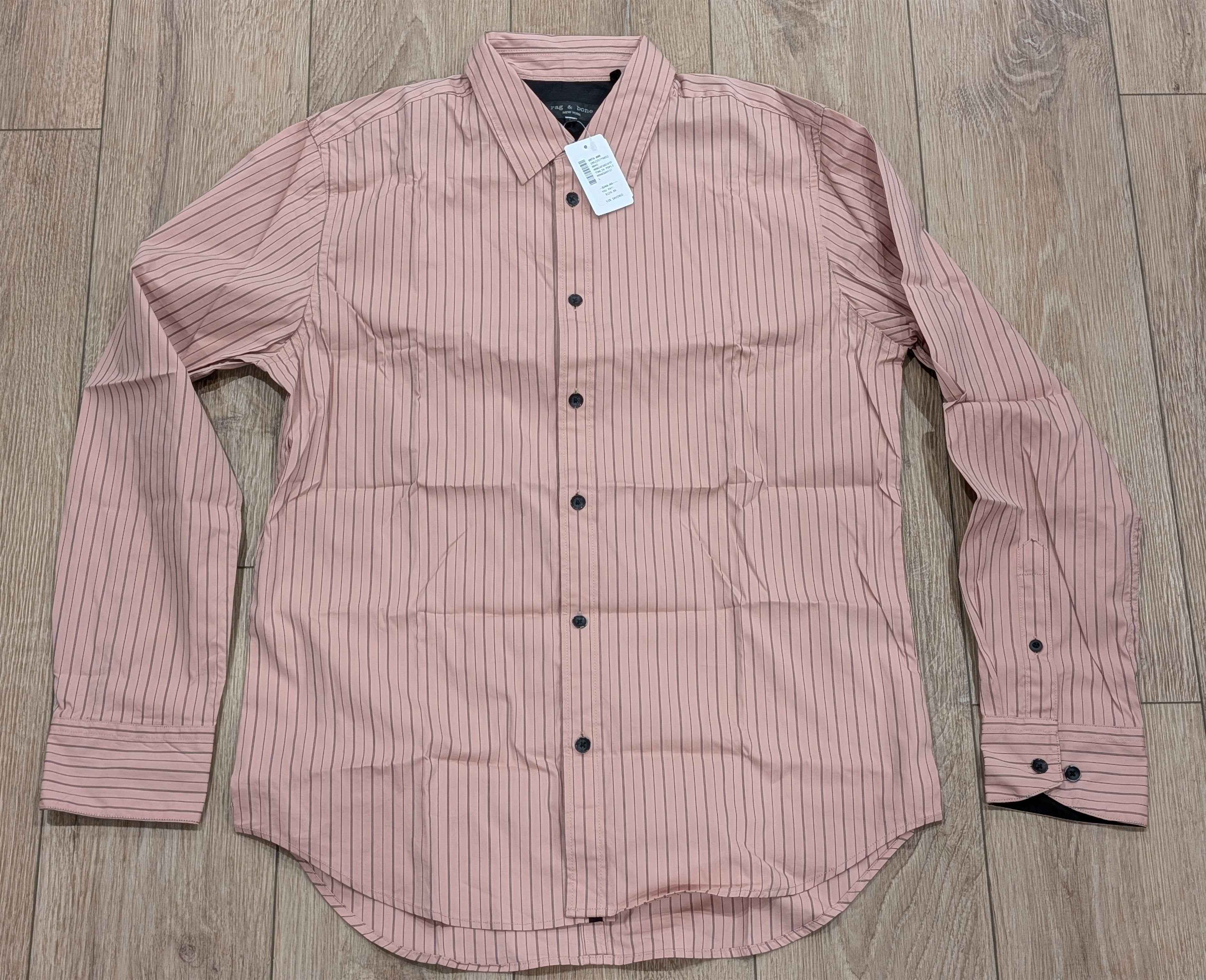 Rag & Bone Rag & Bone "Tomlin" Striped Button Up Sport Shirt Mahogany L Size US L / EU 52-54 / 3 - 1 Thumbnail