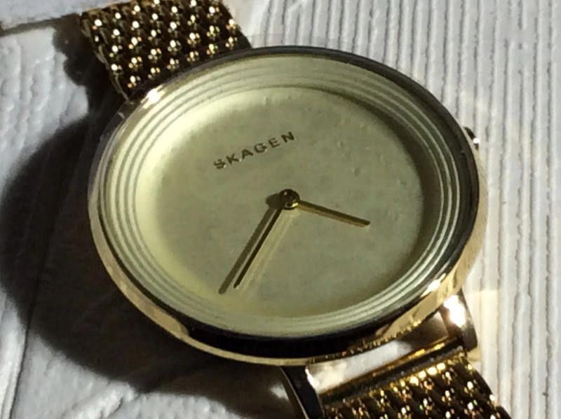 Skagen Skagen Gold dial gold mesh stainless steel watch Size ONE SIZE - 1 Thumbnail