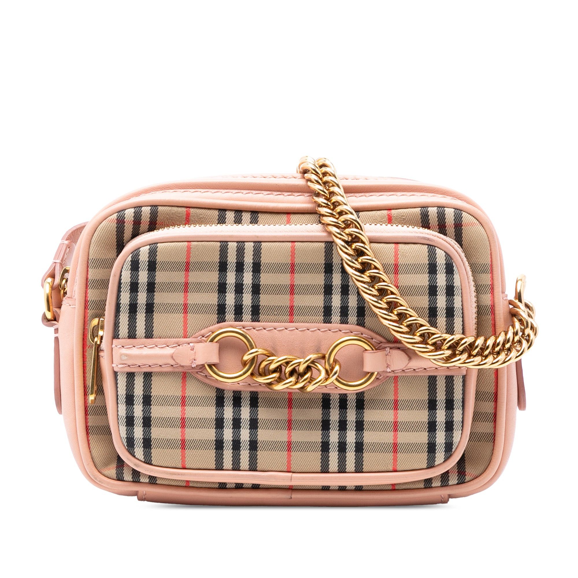 Burberry 1983 Knight Check Canvas and Calfskin Link Camera Bag Size ONE SIZE - 1 Thumbnail