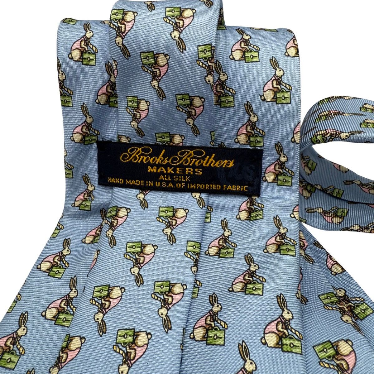 Brooks Brothers Brooks Brothers Silk Tie, Blue Rabbit Print, Made in USA Size ONE SIZE - 5 Thumbnail