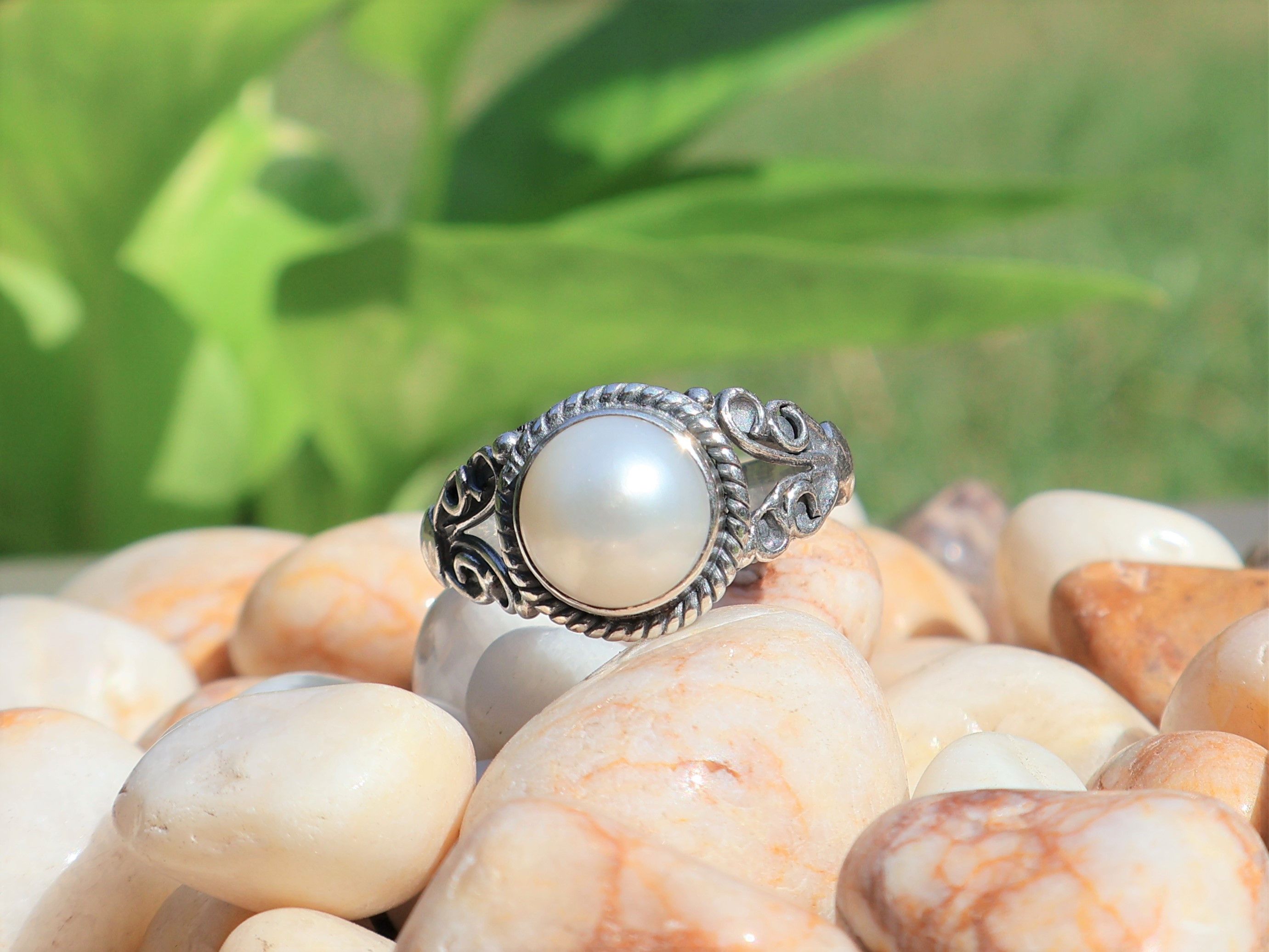 Handmade Pearl Ring, Handmade Promise Ring, 925 Sterling Silver Ring, Size ONE SIZE - 2 Thumbnail