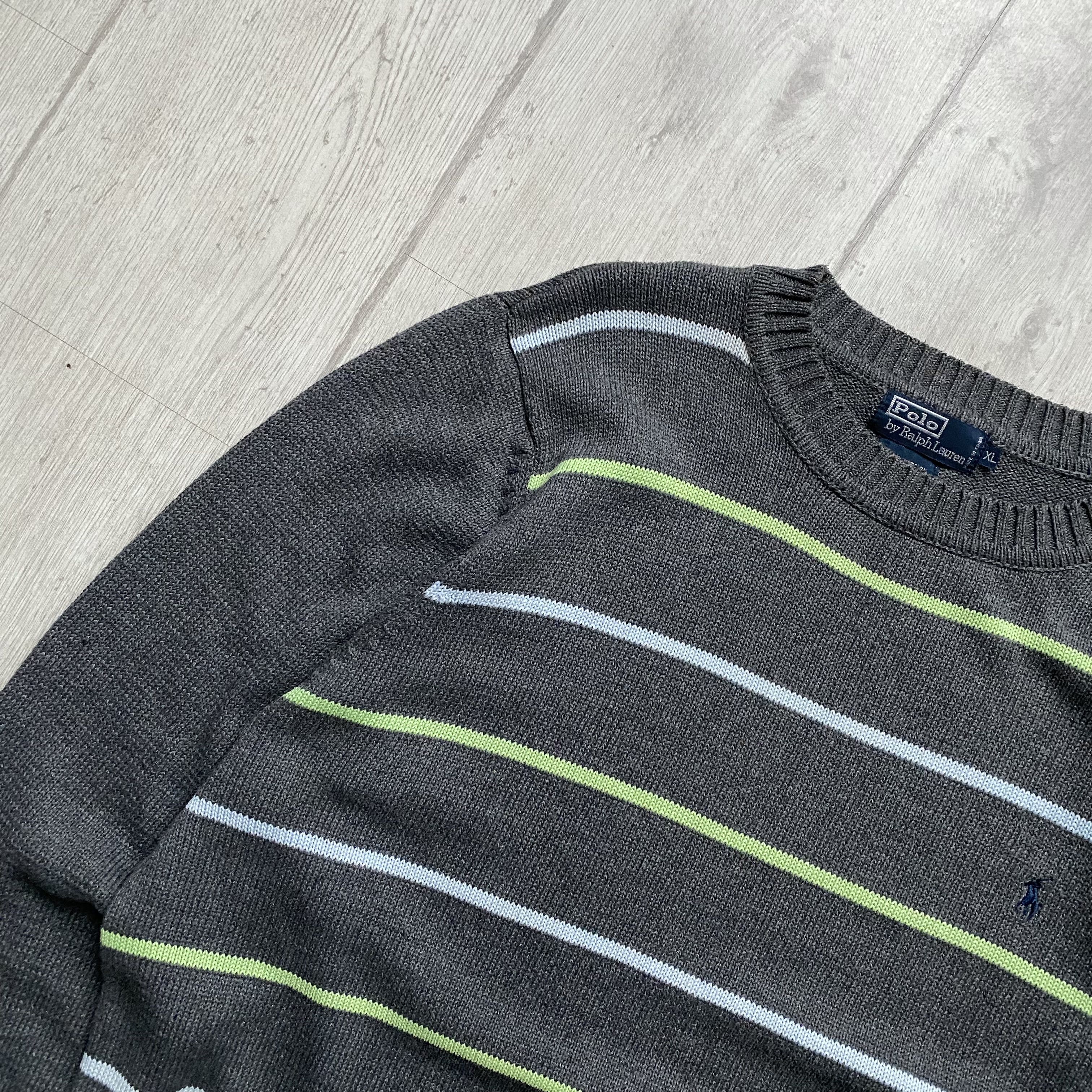 Polo Ralph Lauren 🏇🏼 Vintage 90s Polo RALPH LAUREN Knit Striped Sweater Y2K Size US L / EU 52-54 / 3 - 7 Thumbnail