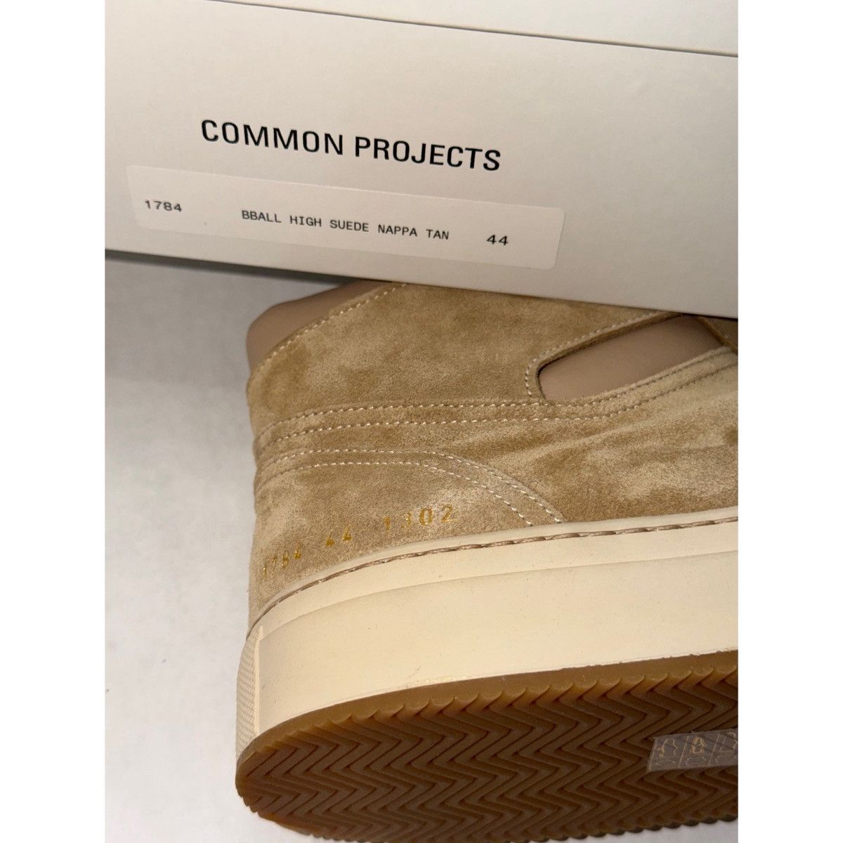 Common Projects COMMON PROJECTS TAN BBALL HIGH SUEDE SNEAKERS Size US 10 / EU 43 - 19 Thumbnail