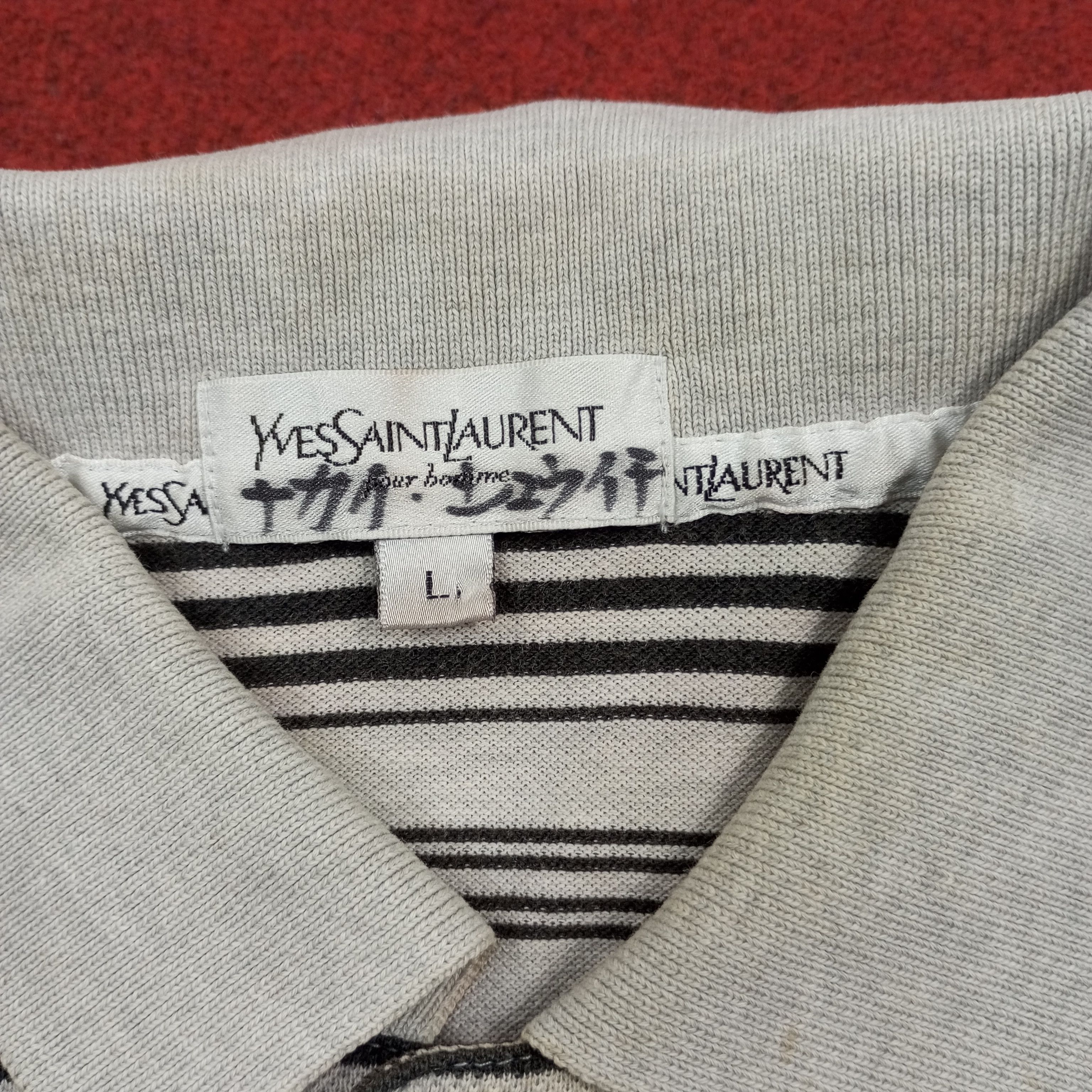 Vintage × Yves Saint Laurent Yves Saint Laurent YSL Logo Pocket Design Casual Polos Size US L / EU 52-54 / 3 - 7 Thumbnail
