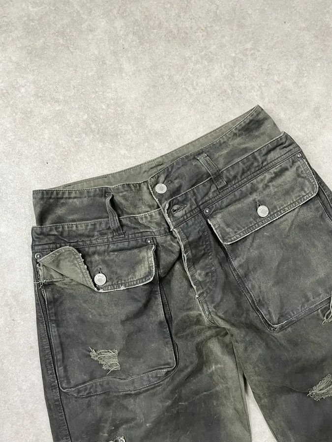 Dolce & Gabbana AW2003 Dolce & Gabbana Sage Green Distressed Cargo Pants Size 25" / US 0 / IT 36 - 5 Thumbnail