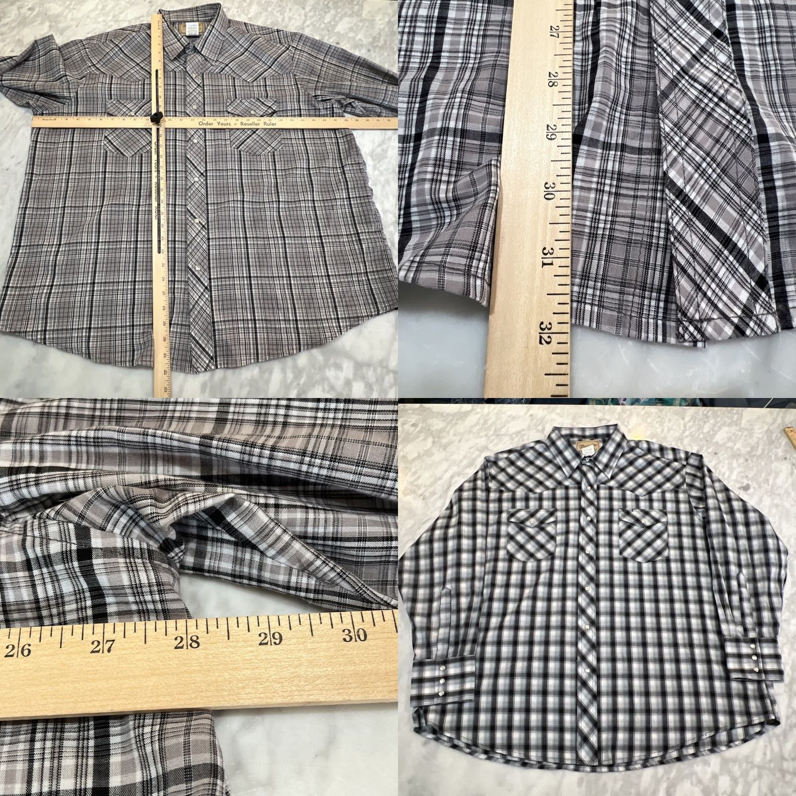 Wrangler Wrangler Mens 2XL Plaid Long Sleeve Snap Shirt Set 2 Cowboy Western Rancher Size US XXL / EU 58 / 5 - 8 Thumbnail