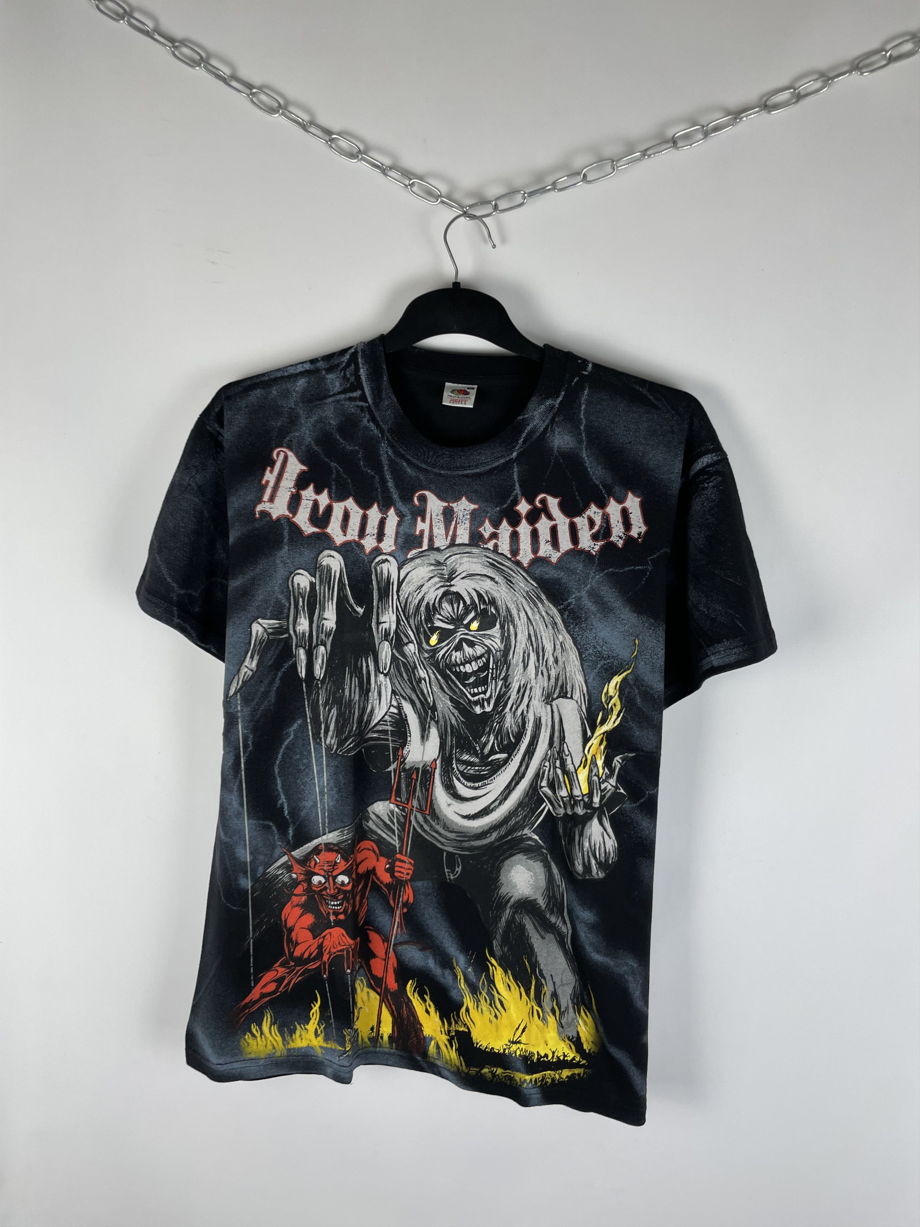 Band Tees Vintage All Over Print Iron Maiden t shirt Size US XL / EU 56 / 4 - 3 Thumbnail