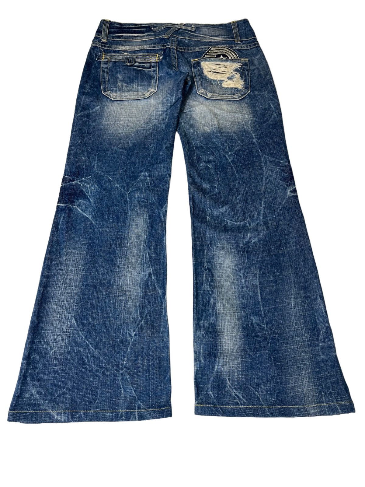 If Six Was Nine × Japanese Brand × Le Grande Bleu (L.G.B.) 33" Red Pepper Jeans Distressed Bootcut Size 33" - 2 Thumbnail