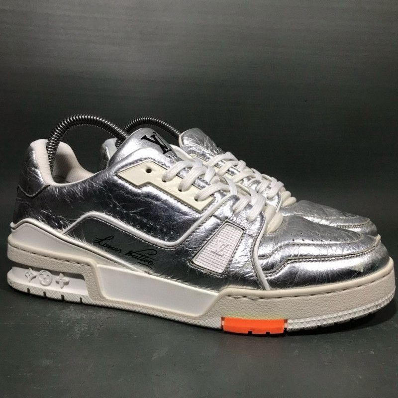 Louis Vuitton Louis Vuitton Metallic Silver Trainer Sneakers -2508 Size US 9.5 / EU 42-43 - 7 Thumbnail