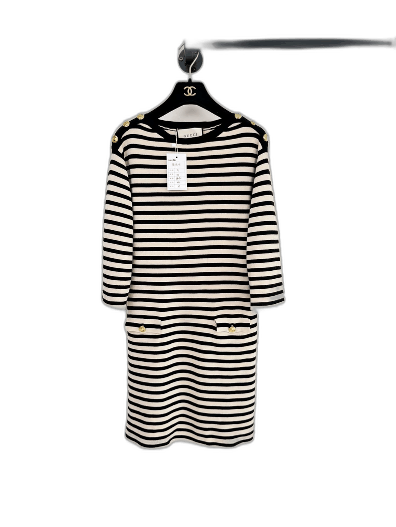 Gucci Gucci Wool Striped Dress Size S-2505 Size S / US 4 / IT 40 - 1 Thumbnail