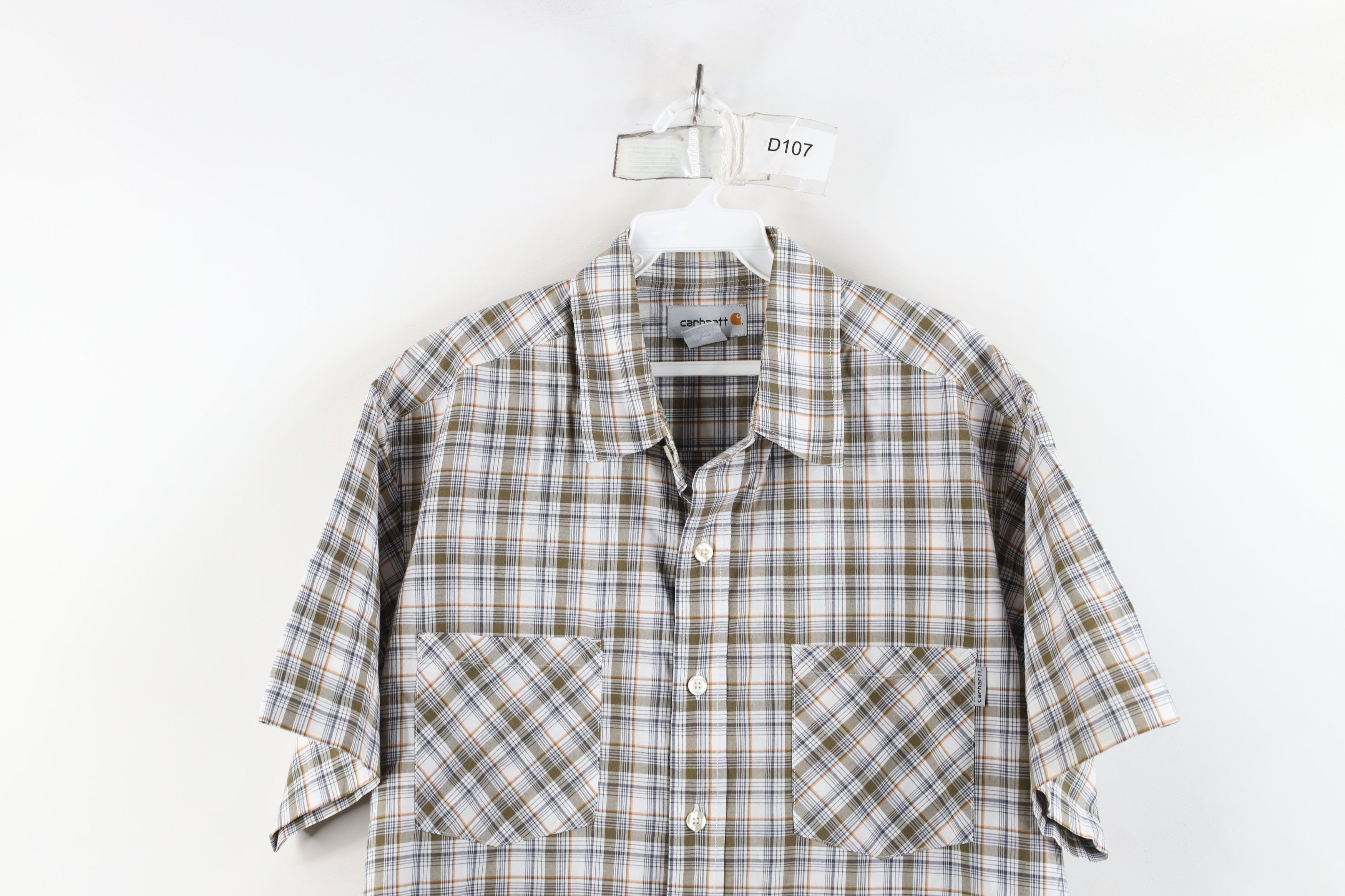 Carhartt × Vintage Vintage Carhartt Short Sleeve Collared Button Shirt Plaid Size US L / EU 52-54 / 3 - 2 Thumbnail