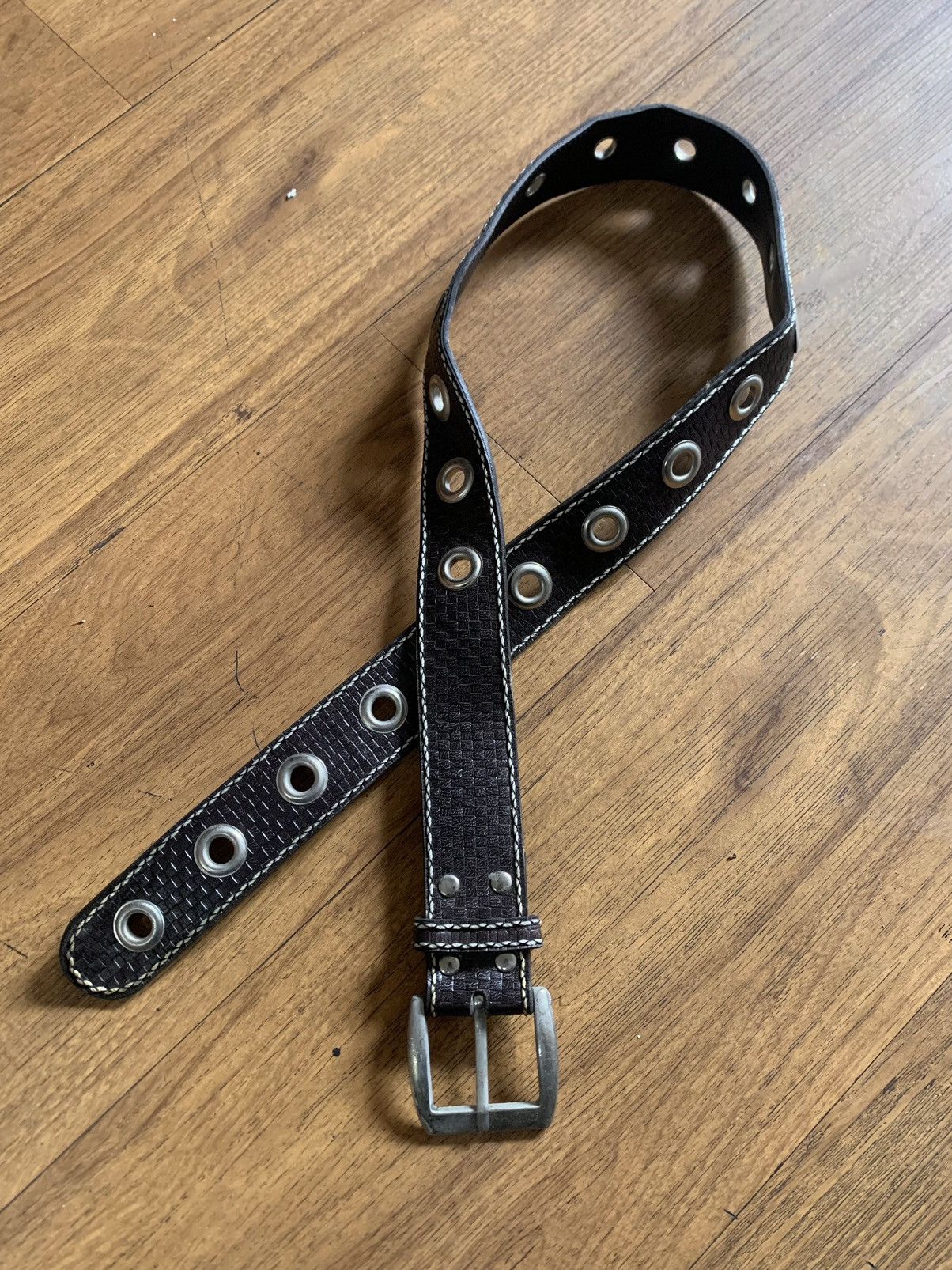 If Six Was Nine × Japanese Brand × Le Grande Bleu (L.G.B.) Brown prong crodocile skin belt Size ONE SIZE - 1 Thumbnail