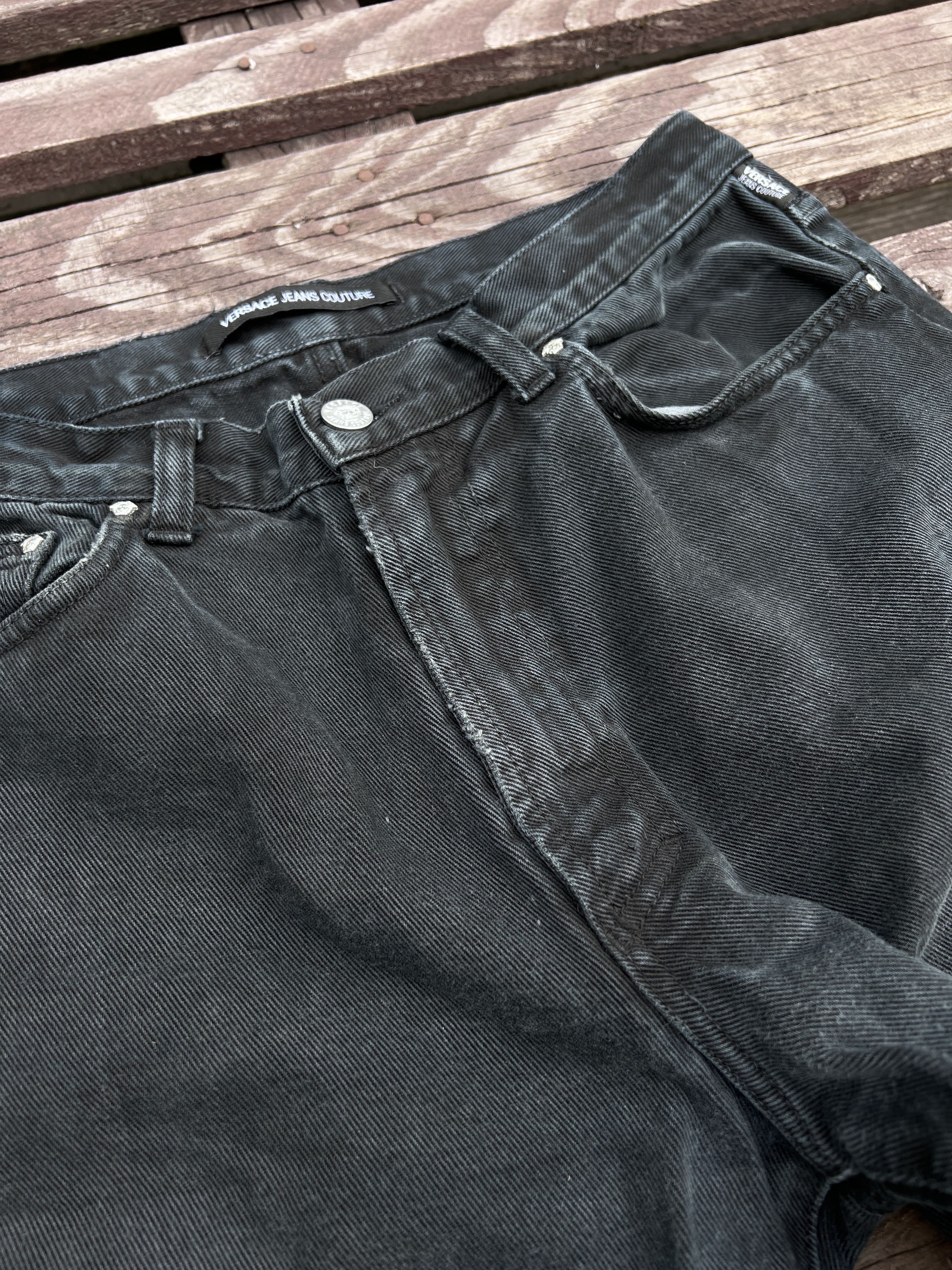 Versace Versace Vintage 90s Washed Black Denim Jeans Size US 34 / EU 50 - 22 Thumbnail